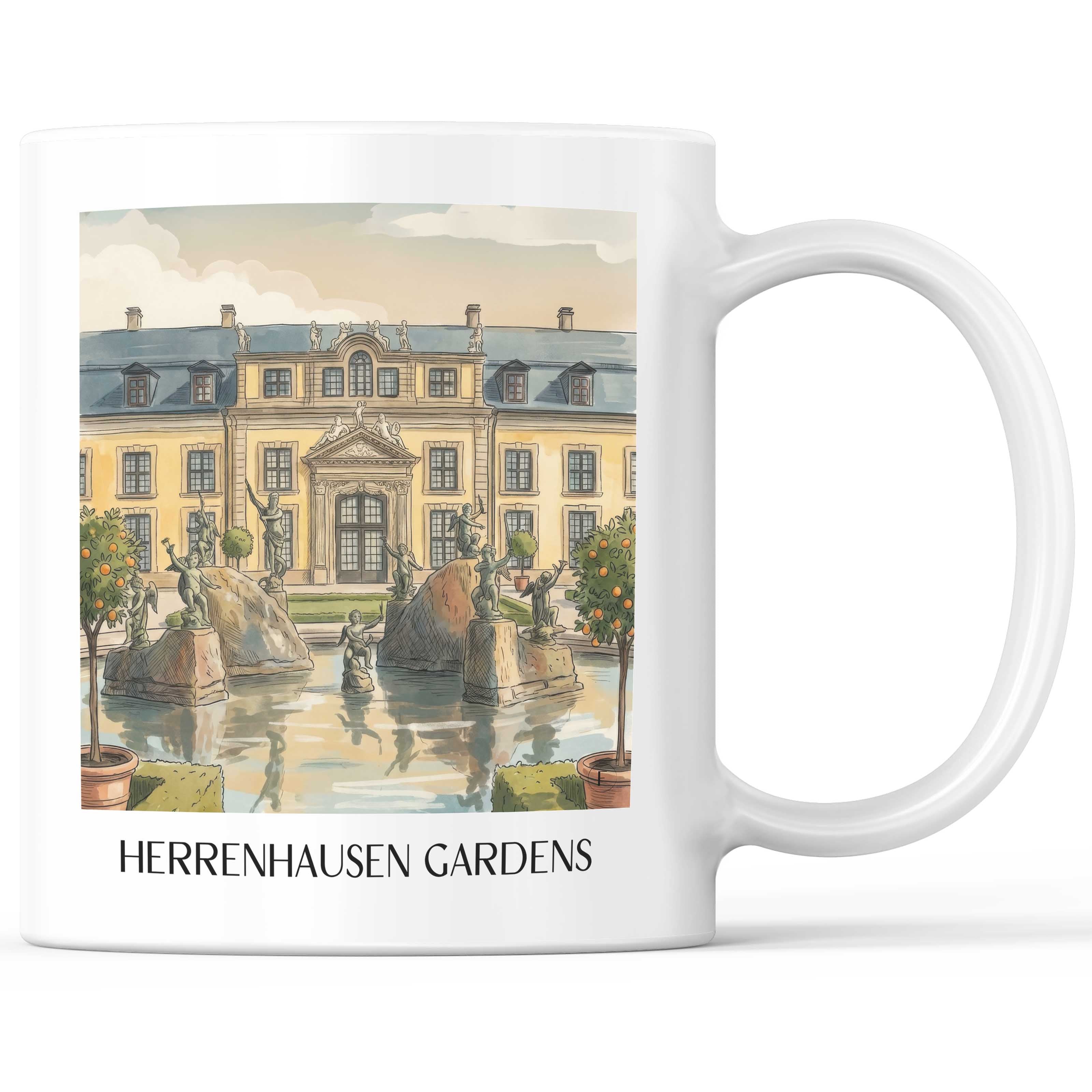Herrenhäuser Gärten Kaffeebecher - Hannover - Deutschland Becher - Kaffeetasse im Aquarell Stil - favplace