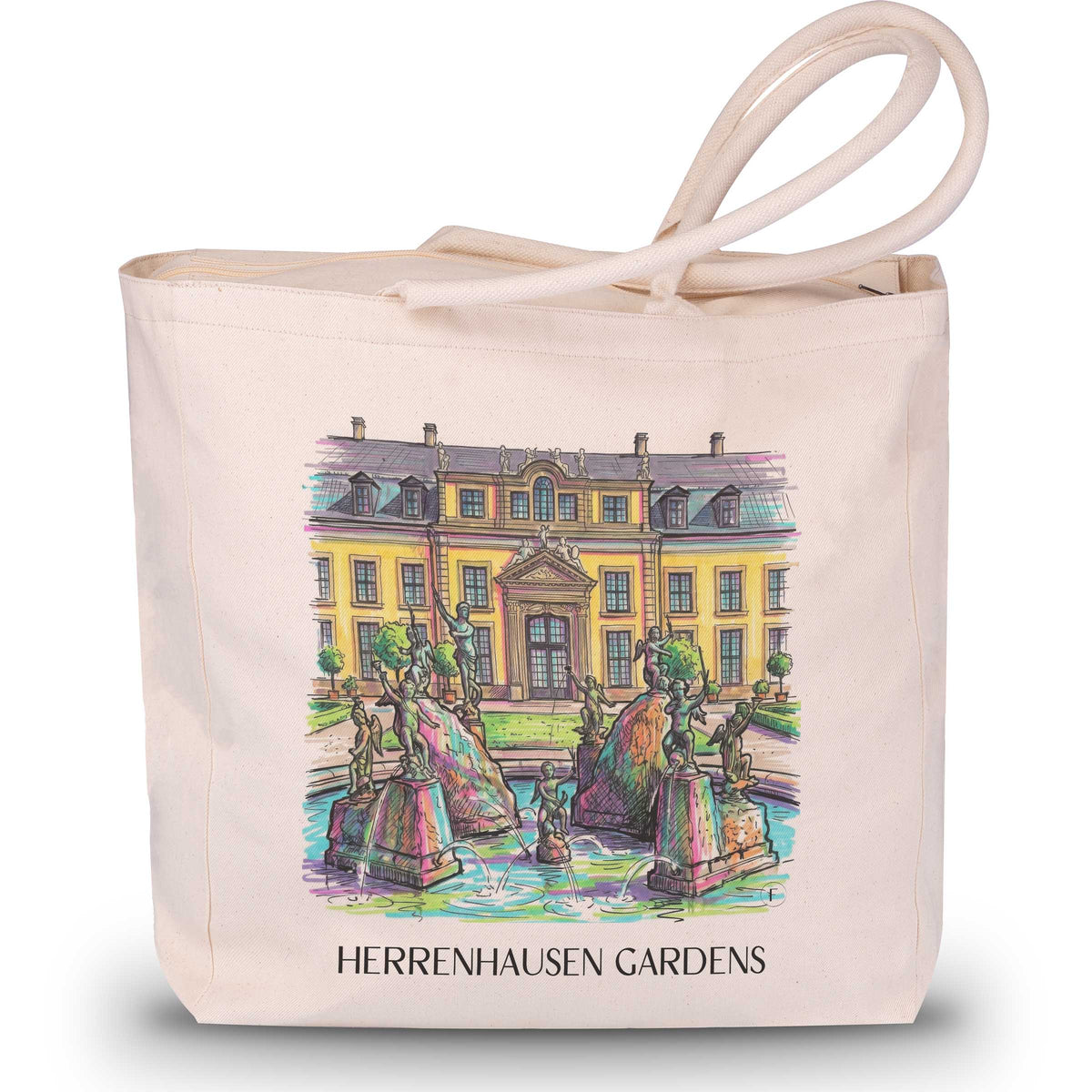 Herrenhäuser Gärten Shopping Tasche - Hannover - Deutschland Tote Bag - Einkaufstasche im Tag Graffiti Stil - favplace