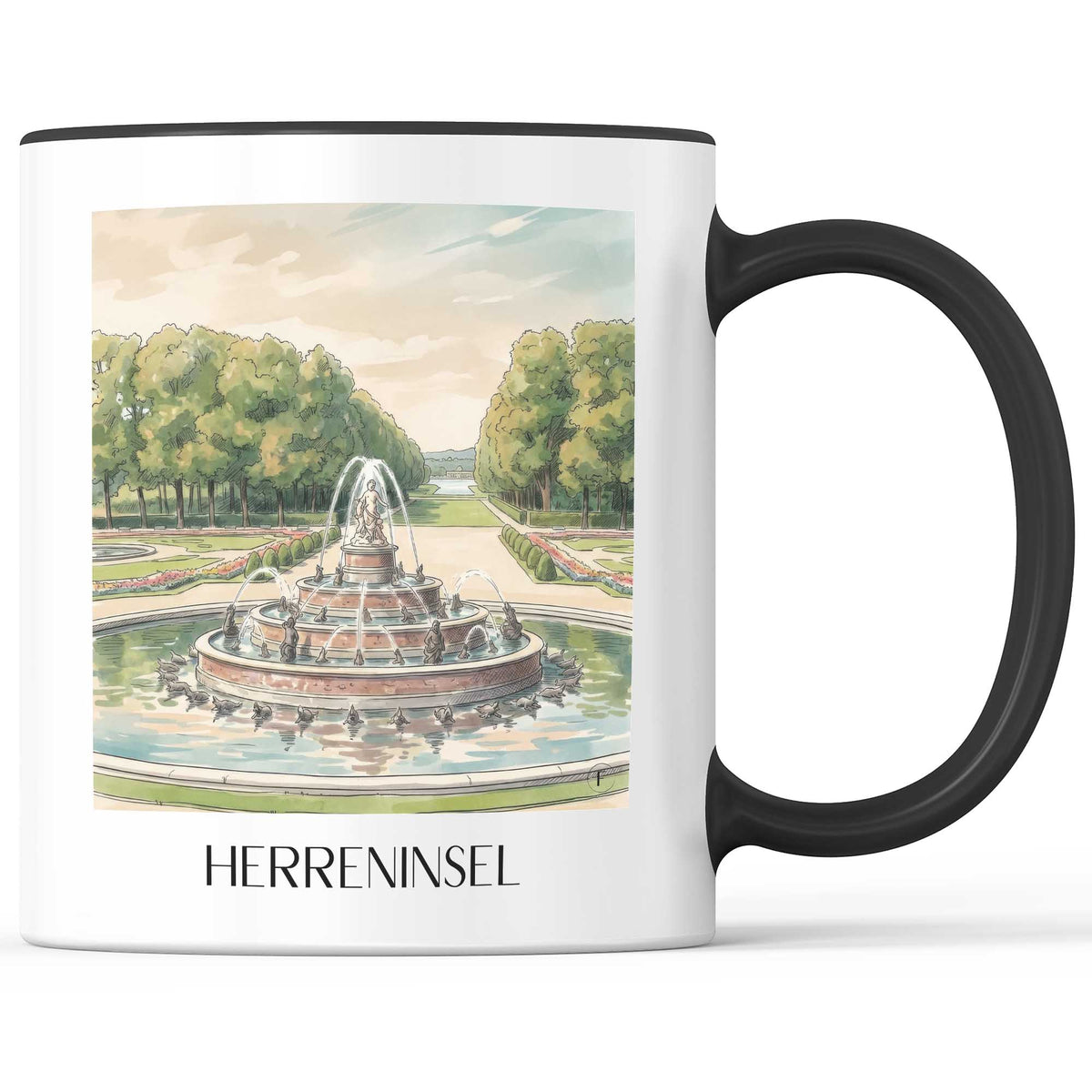 Herreninsel Kaffeebecher - Chiemgau - Deutschland Becher - Kaffeetasse im Aquarell Stil - favplace
