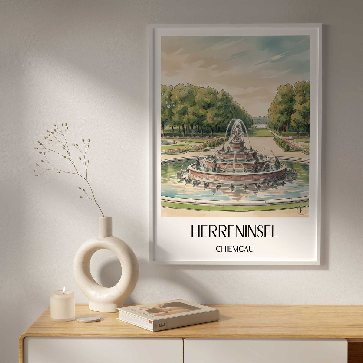 herreninsel-chiemgau-deutschland-poster-aquarell