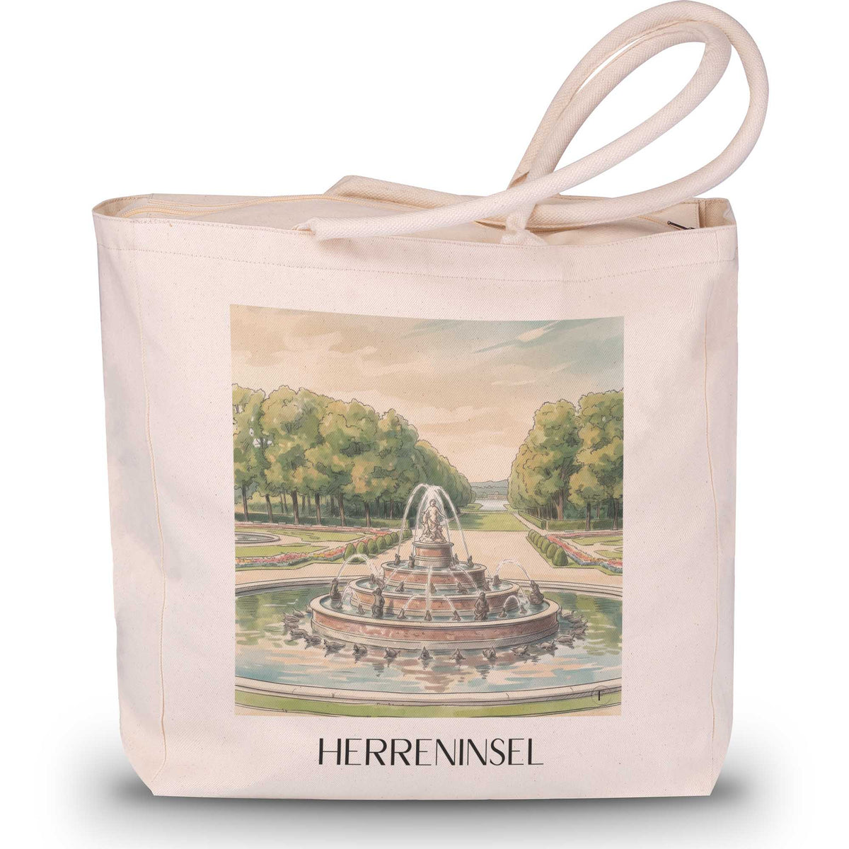 herreninsel-chiemgau-deutschland-einkaufstasche-aquarell