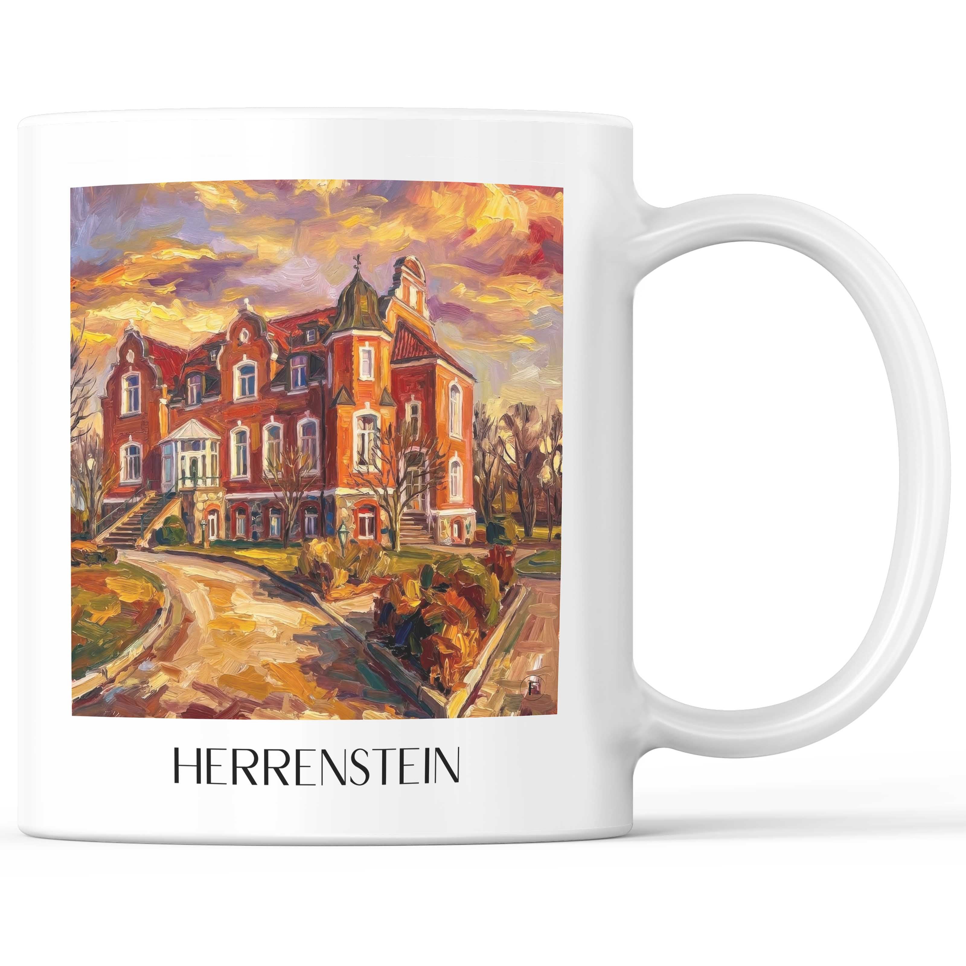 Herrenstein Kaffeebecher - Brandenburg - Deutschland Becher - Kaffeetasse im Ölgemälde Stil - favplace
