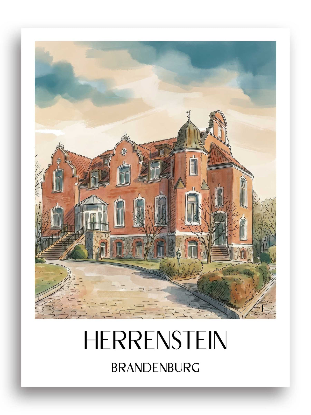 herrenstein-brandenburg-deutschland-poster-aquarell