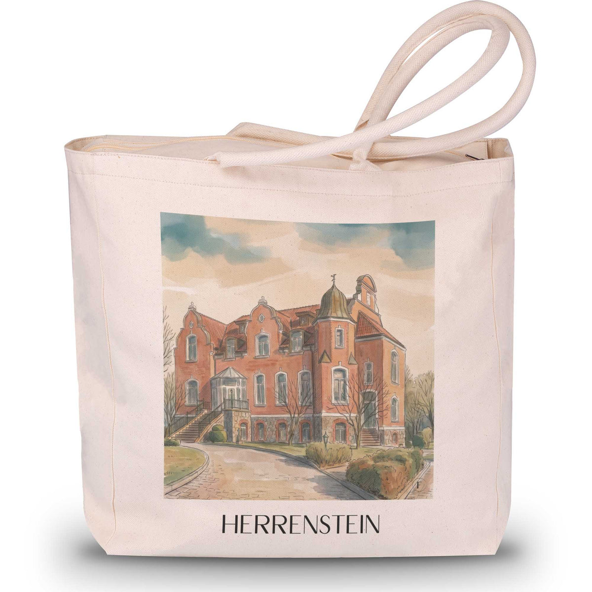 herrenstein-brandenburg-deutschland-einkaufstasche-aquarell