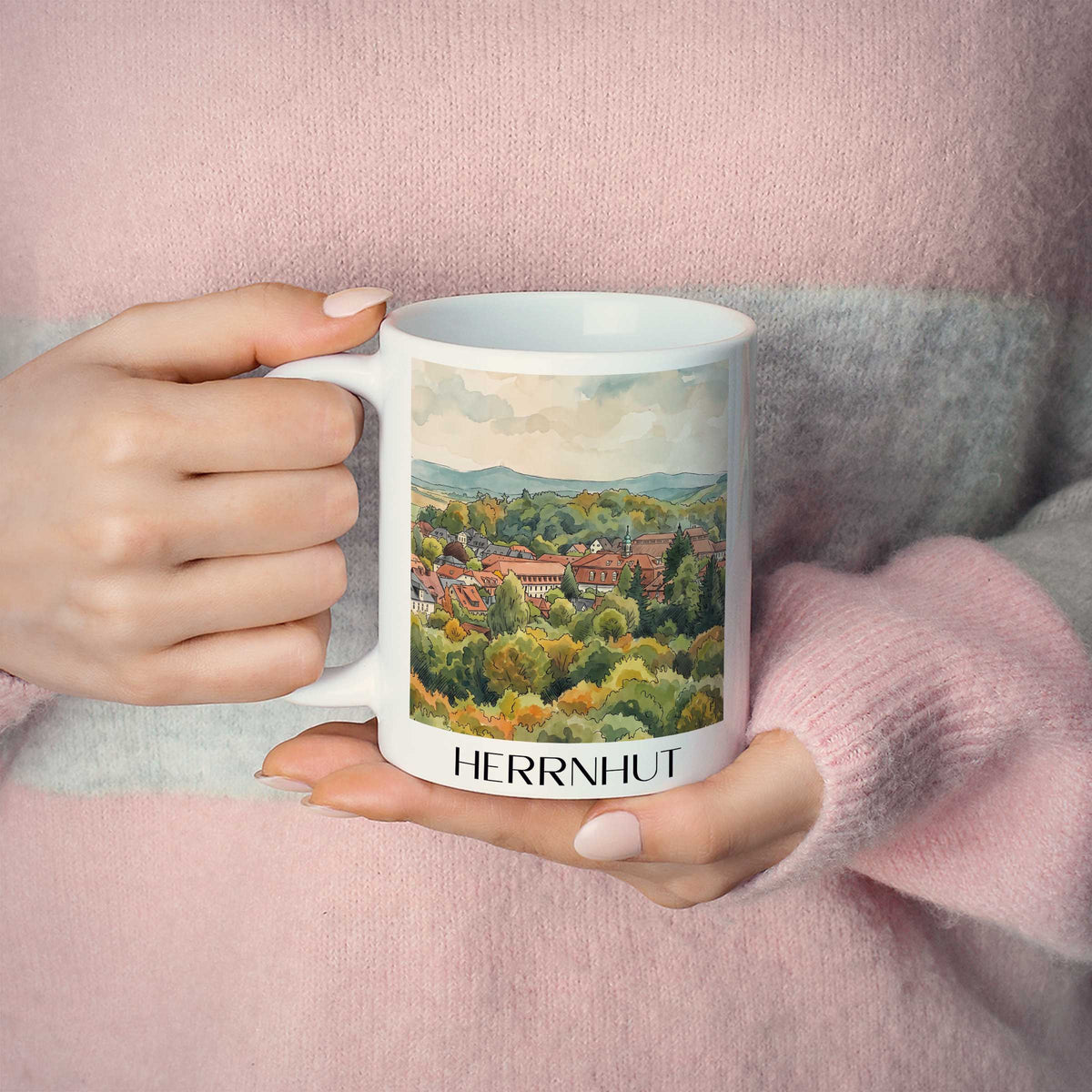herrnhut-oberlausitz-deutschland-kaffeebecher-aquarell