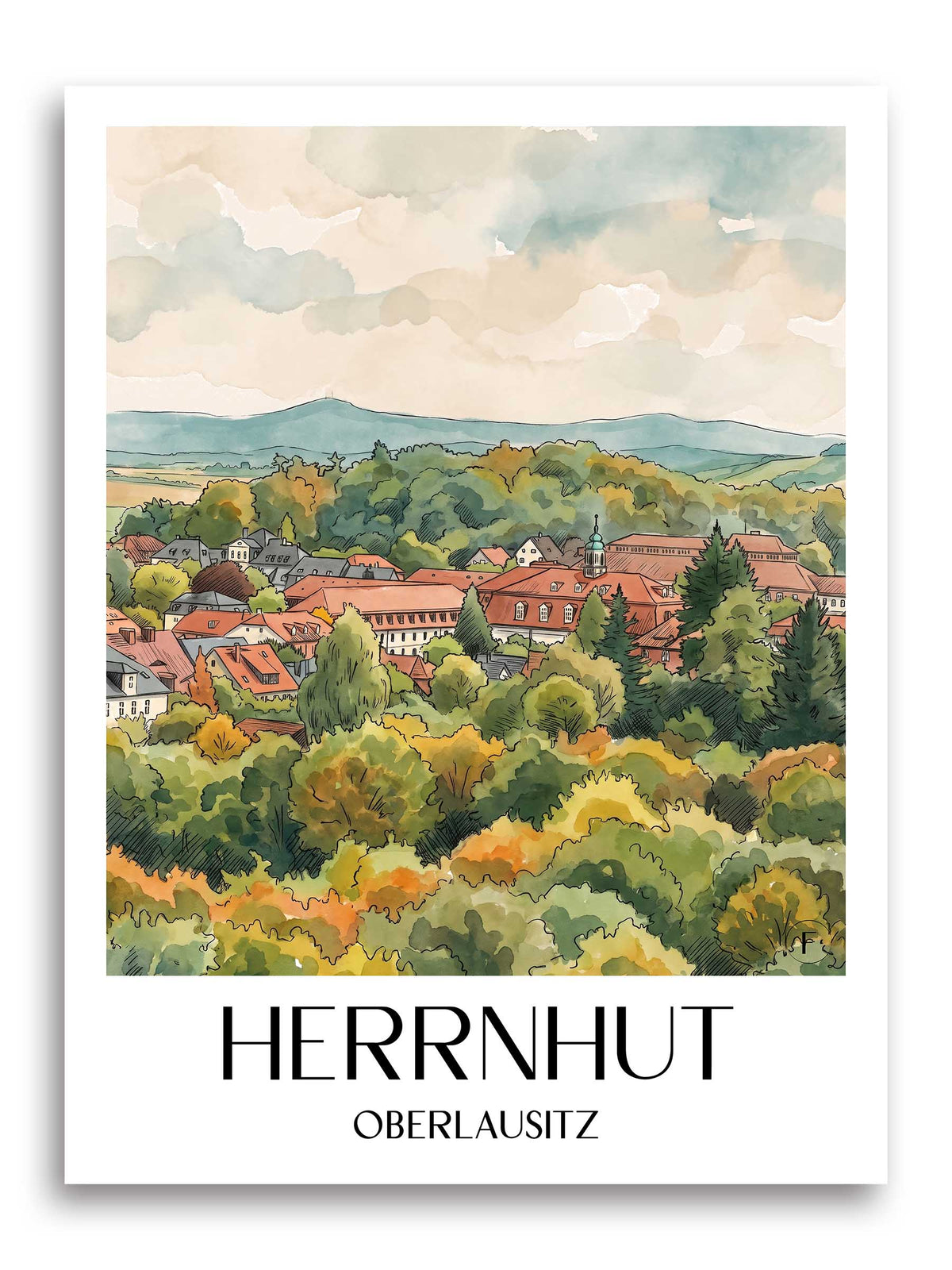 herrnhut-oberlausitz-deutschland-poster-aquarell
