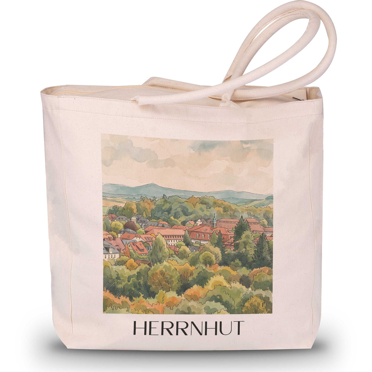 herrnhut-oberlausitz-deutschland-einkaufstasche-aquarell