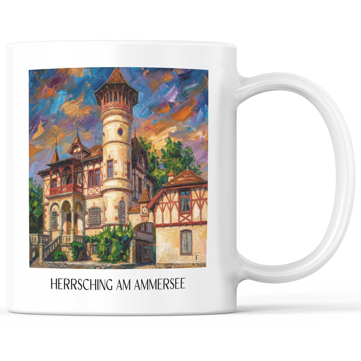 Herrsching am Ammersee Kaffeebecher - Fünfseenland - Deutschland Becher - Kaffeetasse im Ölgemälde Stil - favplace