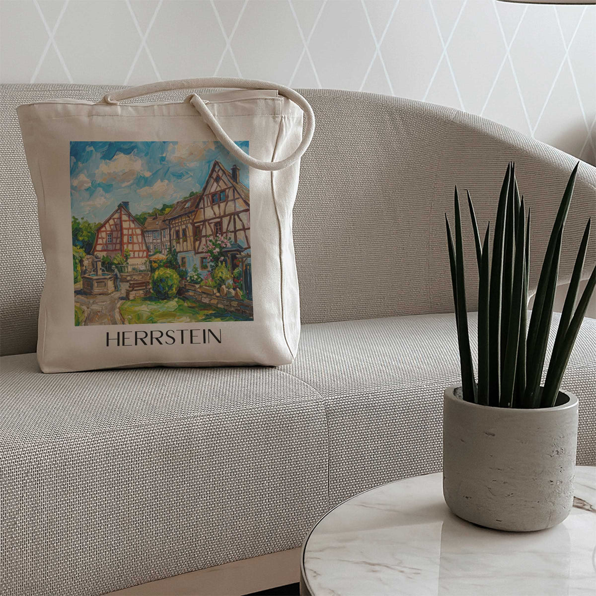 herrstein-hunsrück-deutschland-einkaufstasche-oil-painting-oelgemaelde
