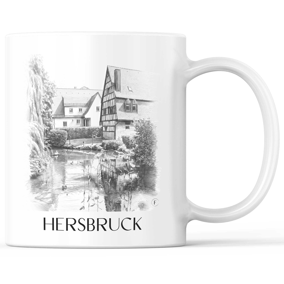 Hersbruck Kaffeebecher - Mittelfranken - Deutschland Becher - Kaffeetasse im Zeichnung Stil