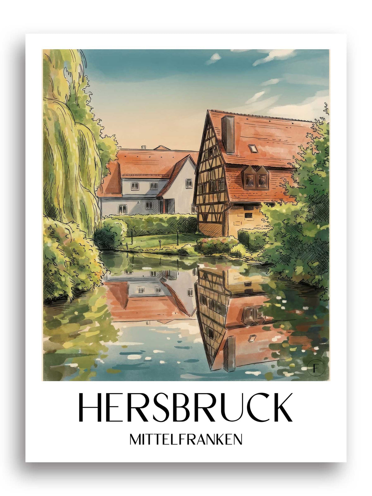 hersbruck-mittelfranken-deutschland-poster-aquarell