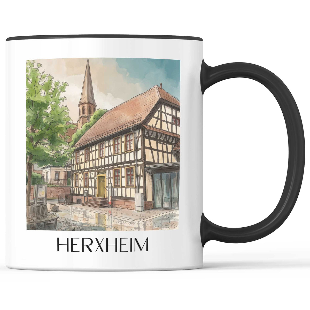herxheim-pfalz-deutschland-kaffeebecher-aquarell