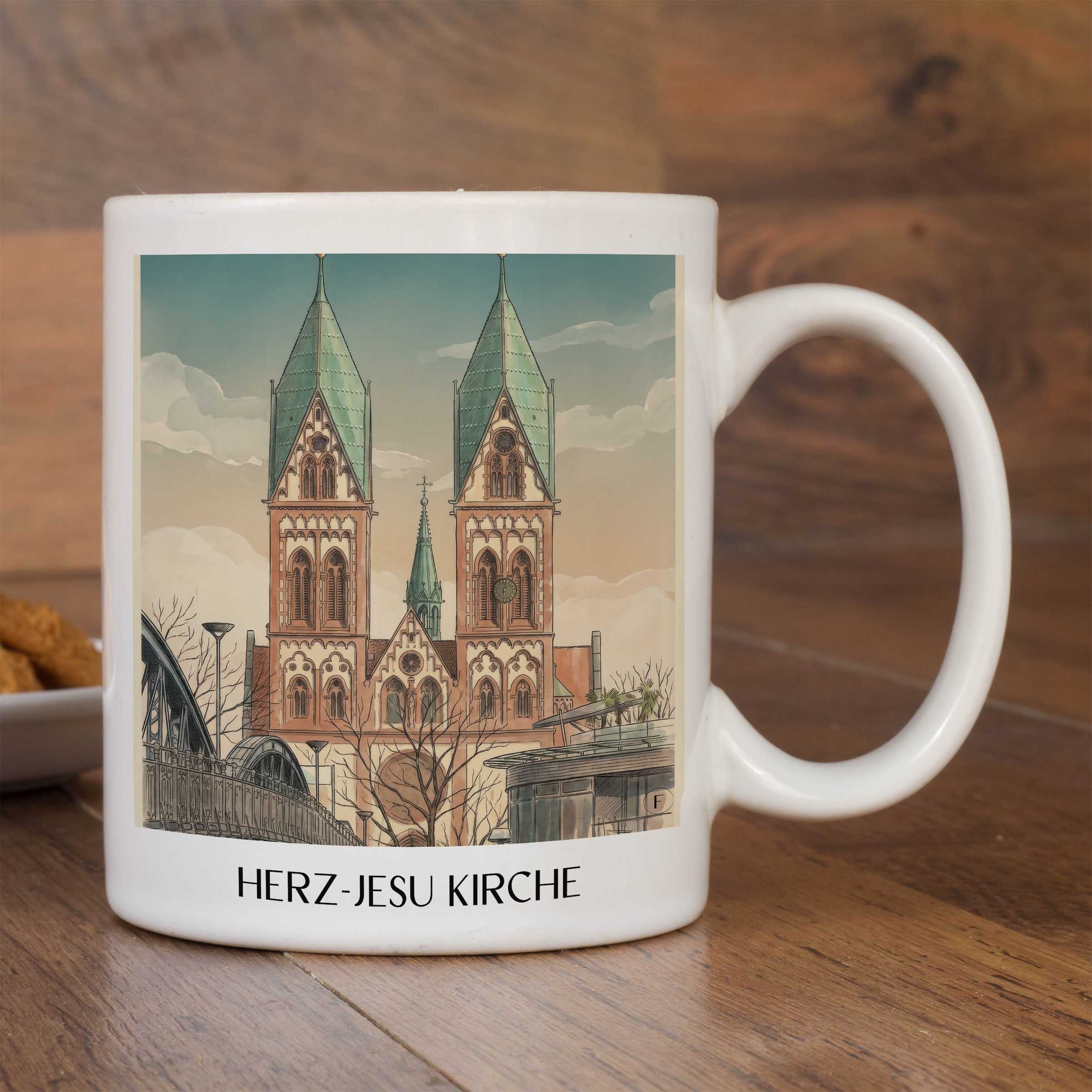 herz-jesu-kirche-freiburg-deutschland-kaffeebecher-aquarell