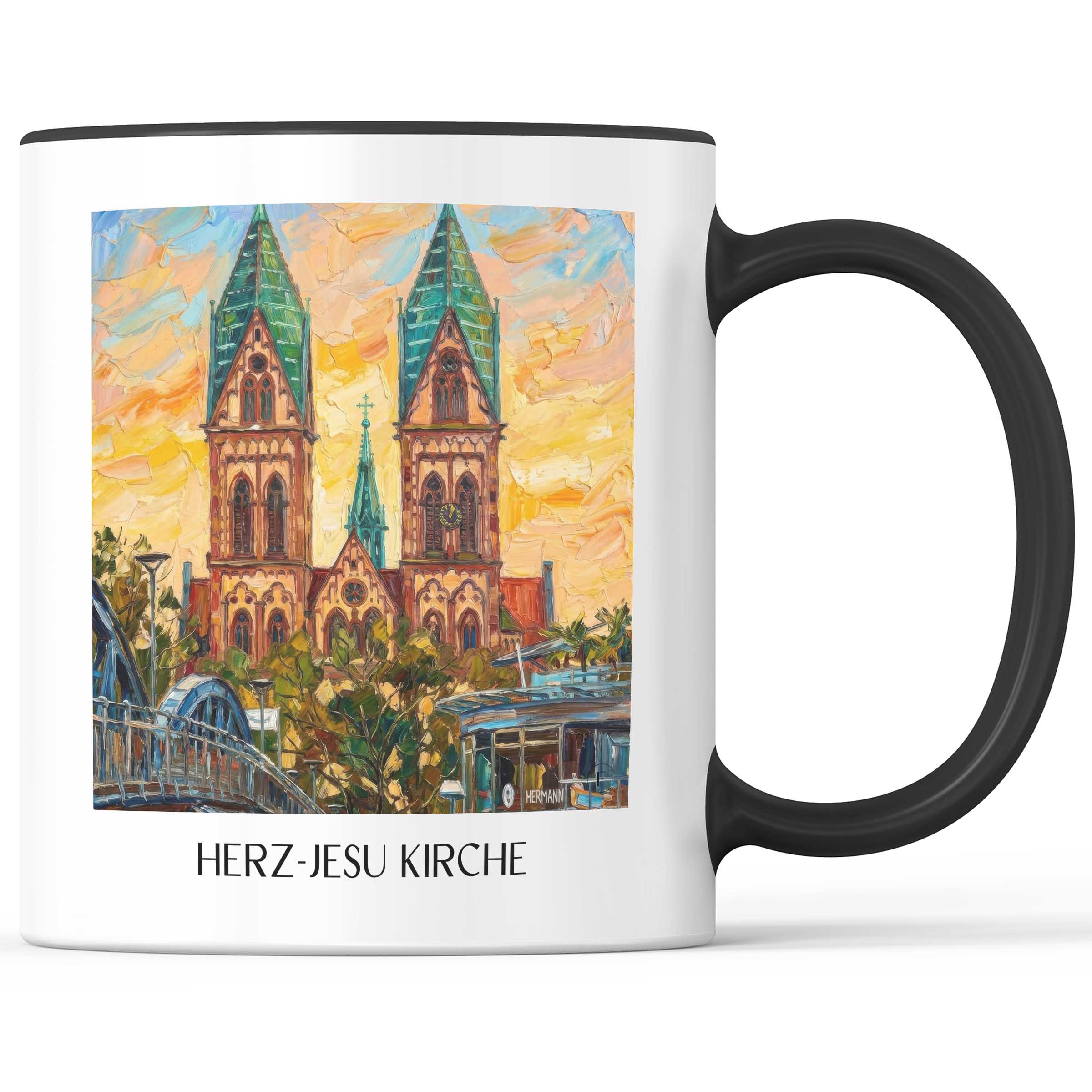 herz-jesu-kirche-freiburg-deutschland-kaffeebecher-oil-painting-oelgemaelde