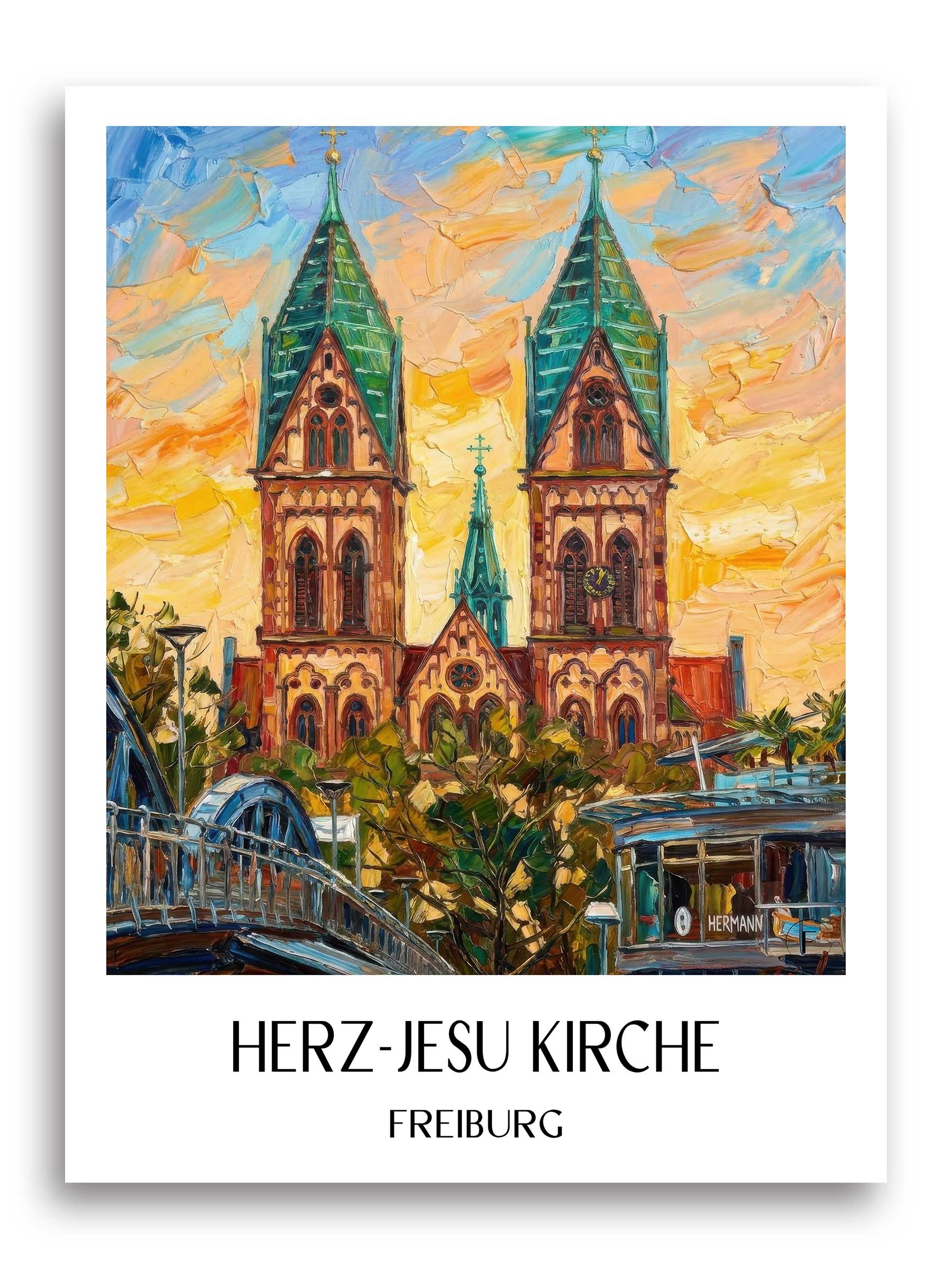 herz-jesu-kirche-freiburg-deutschland-poster-oil-painting-oelgemaelde