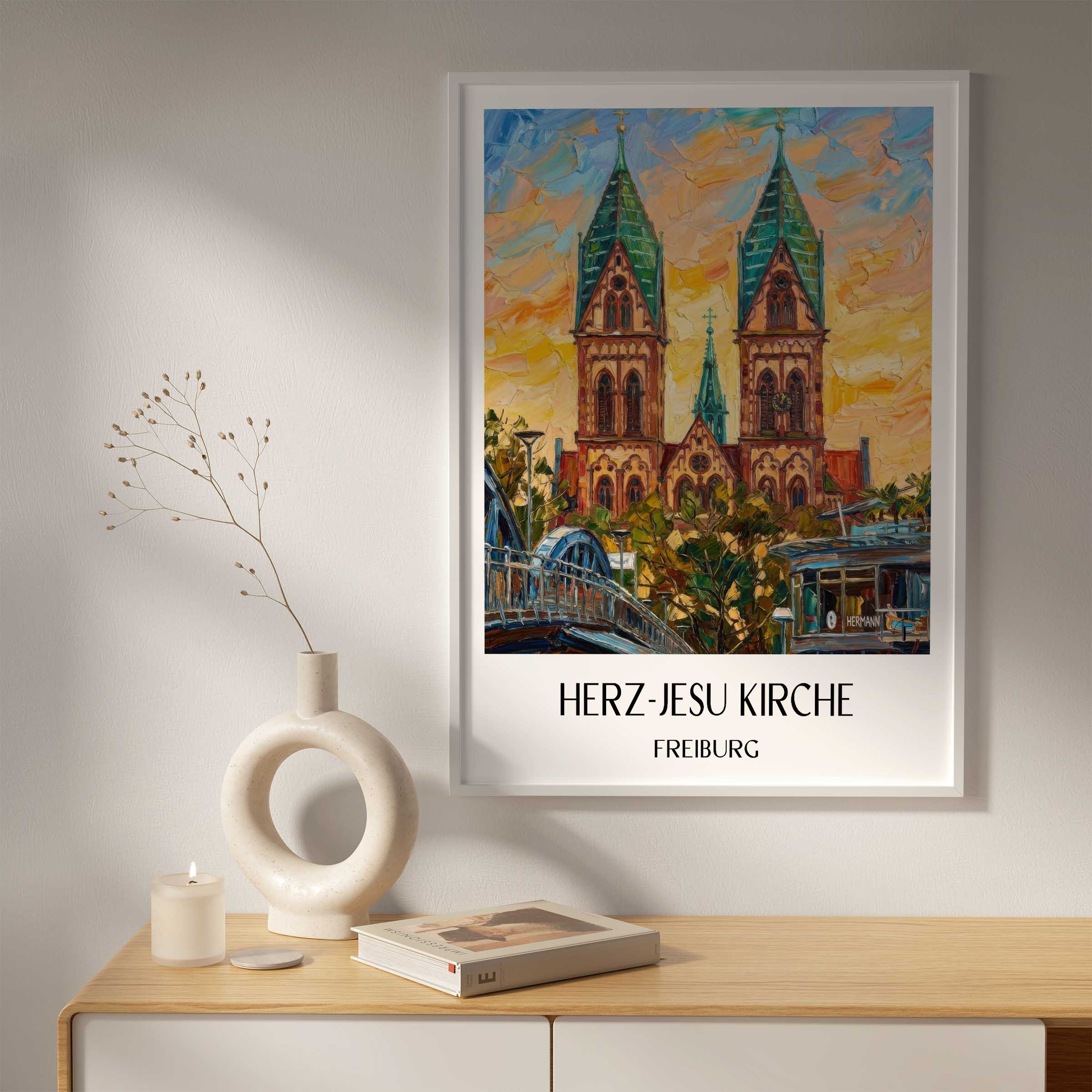 herz-jesu-kirche-freiburg-deutschland-poster-oil-painting-oelgemaelde