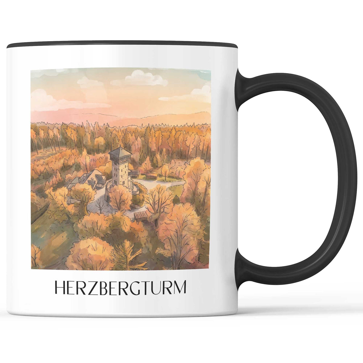 herzbergturm-bad-homburg-deutschland-kaffeebecher-aquarell