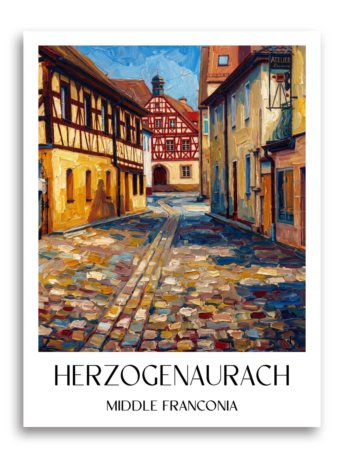 Herzogenaurach Poster - Mittelfranken - Deutschland Kunstdruck - Ölgemälde von A4 bis A1 - favplace