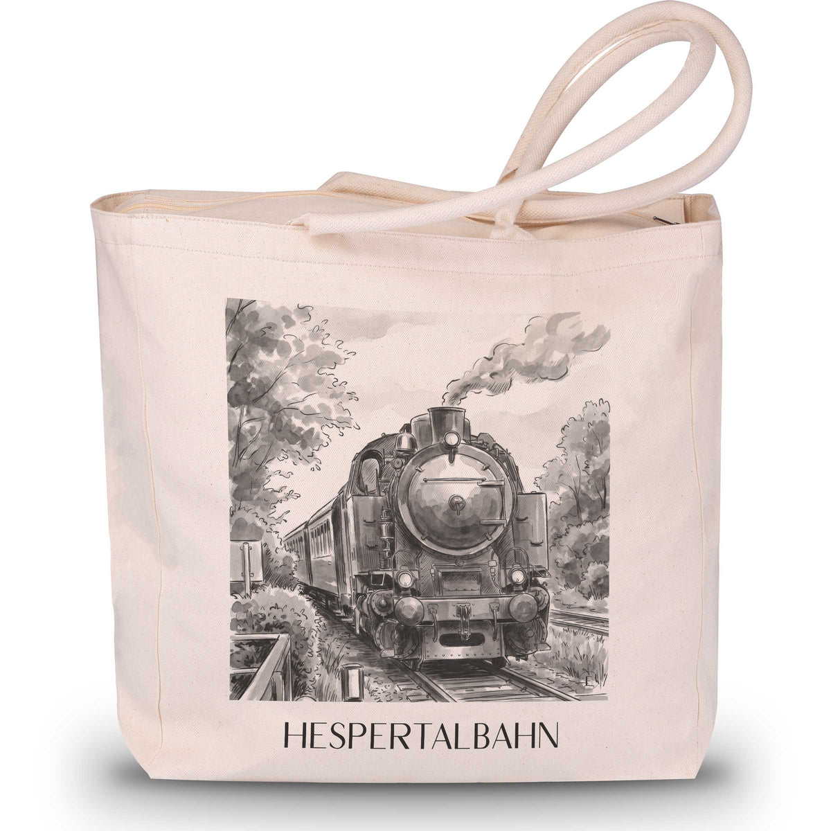 Hespertalbahn Shopping Tasche - Essen - Deutschland Tote Bag - Einkaufstasche im Aquarell Schwarz-Weiß Stil - favplace