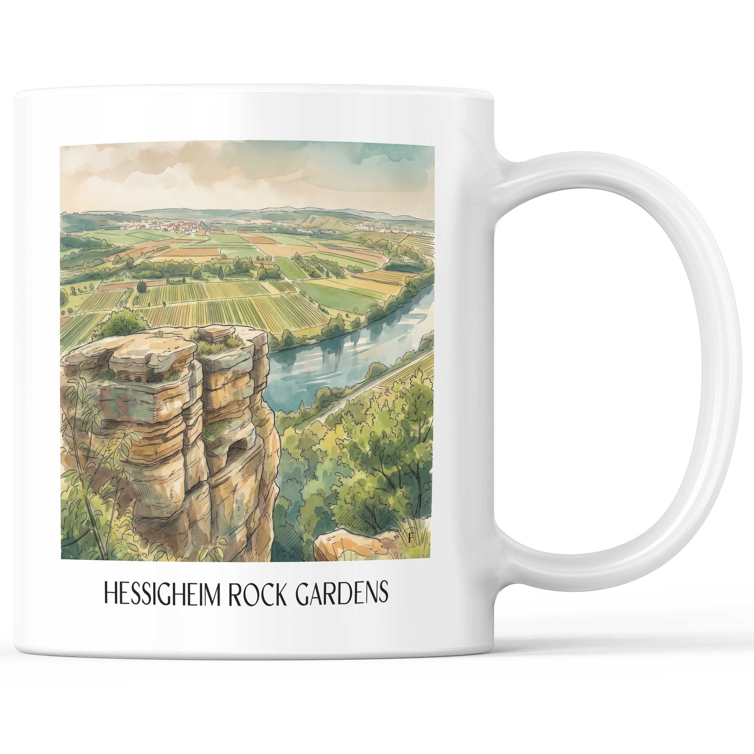 Hessigheimer Felsenärten Kaffeebecher - Neckartal - Deutschland Becher - Kaffeetasse im Aquarell Stil - favplace
