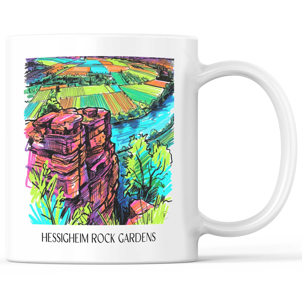 Hessigheimer Felsenärten Kaffeebecher - Neckartal - Deutschland Becher - Kaffeetasse im Tag Graffiti Stil - favplace