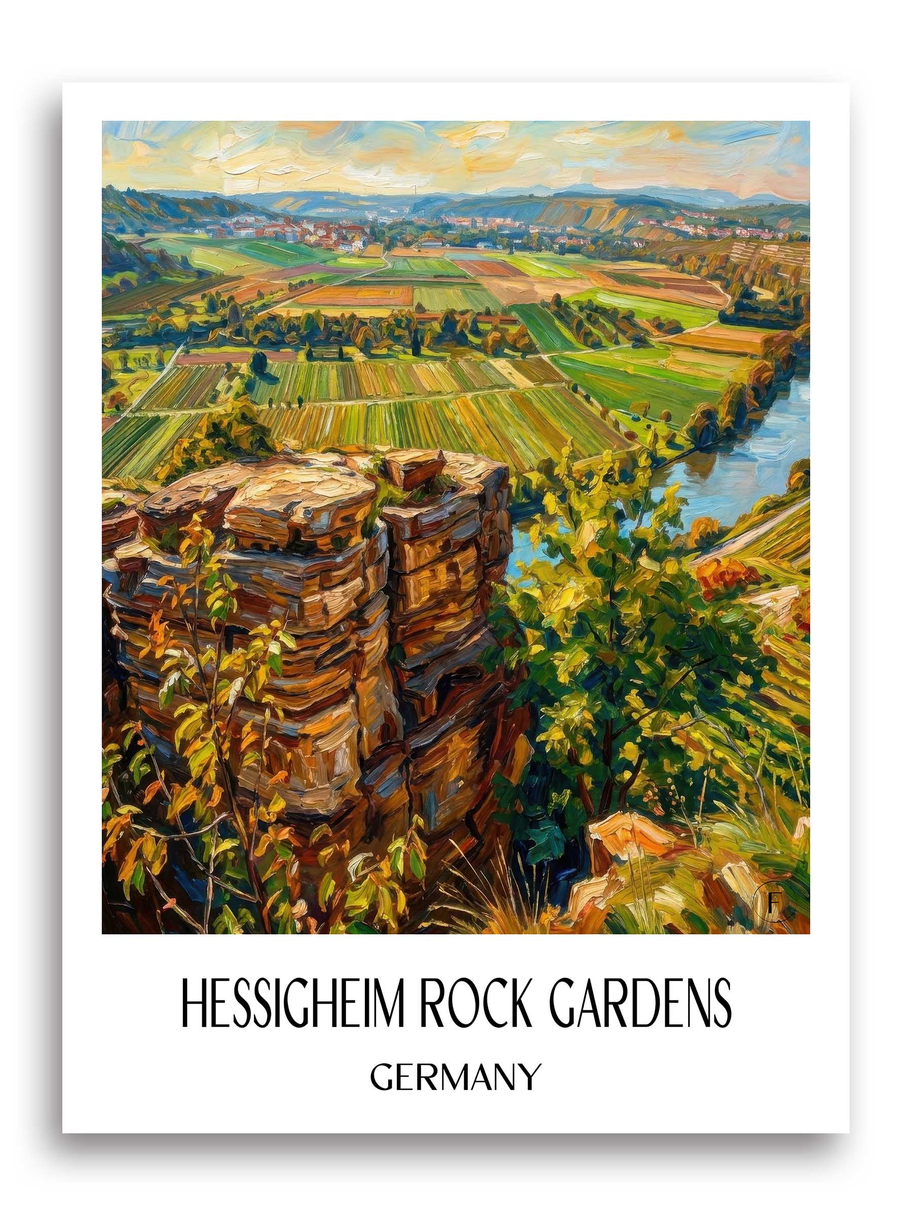 Hessigheimer Felsenärten Poster - Neckartal - Deutschland Kunstdruck - Ölgemälde von A4 bis A1 - favplace
