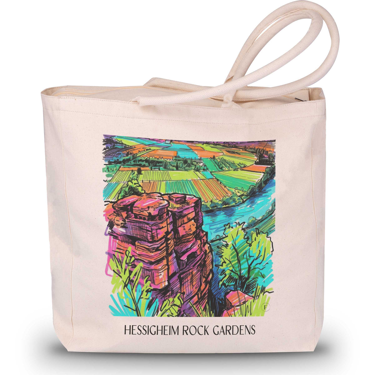 Hessigheimer Felsenärten Shopping Tasche - Neckartal - Deutschland Tote Bag - Einkaufstasche im Tag Graffiti Stil - favplace