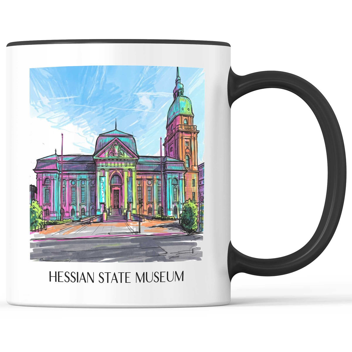 Hessisches Landesmuseum Kaffeebecher - Darmstadt - Deutschland Becher - Kaffeetasse im Tag Graffiti Stil - favplace