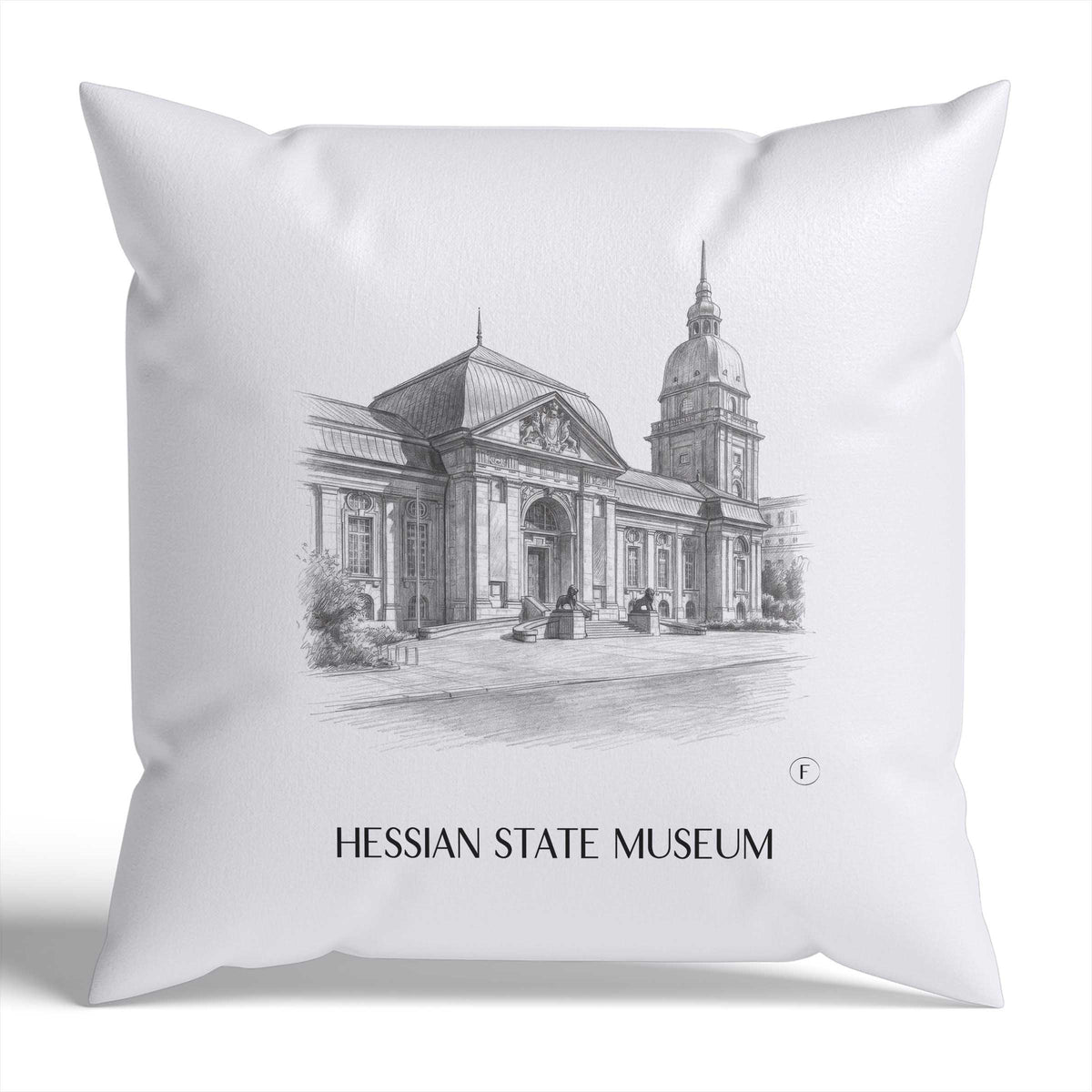 Hessisches Landesmuseum Kissenhülle - Zierkissen Bezug - Darmstadt - Deutschland Kissen bzw. Kissenbezug im Zeichnung Stil - favplace