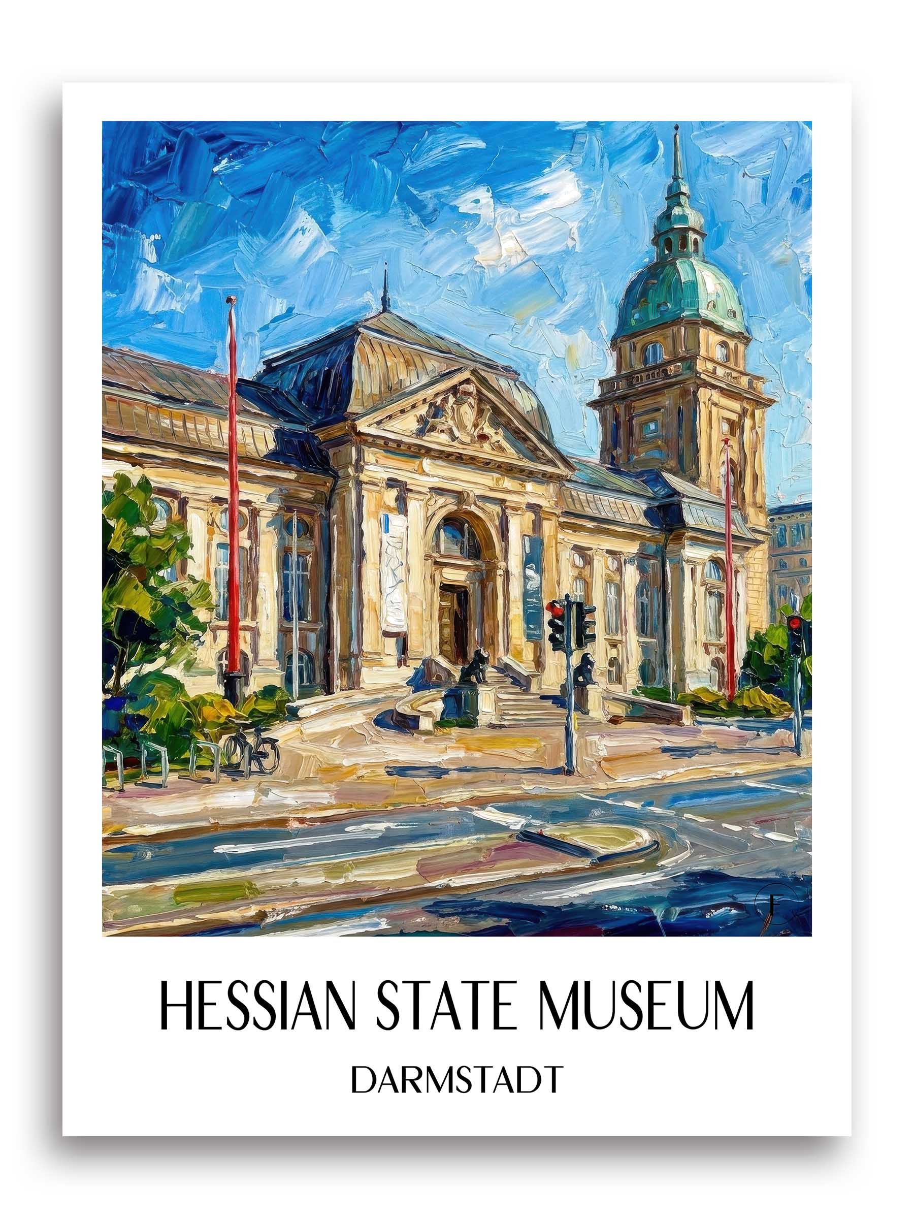 Hessisches Landesmuseum Poster - Darmstadt - Deutschland Kunstdruck - Ölgemälde von A4 bis A1 - favplace