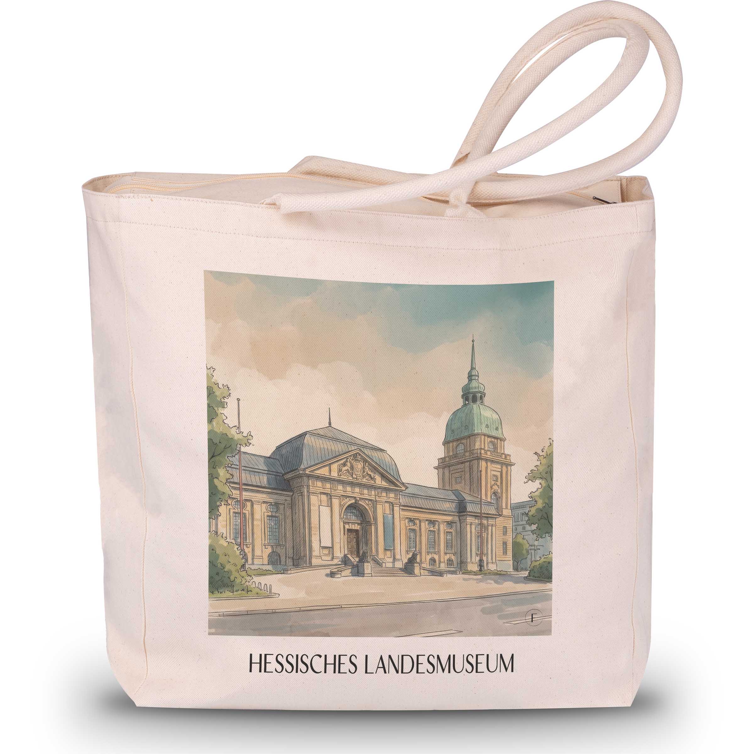hessisches-landesmuseum-darmstadt-deutschland-einkaufstasche-aquarell