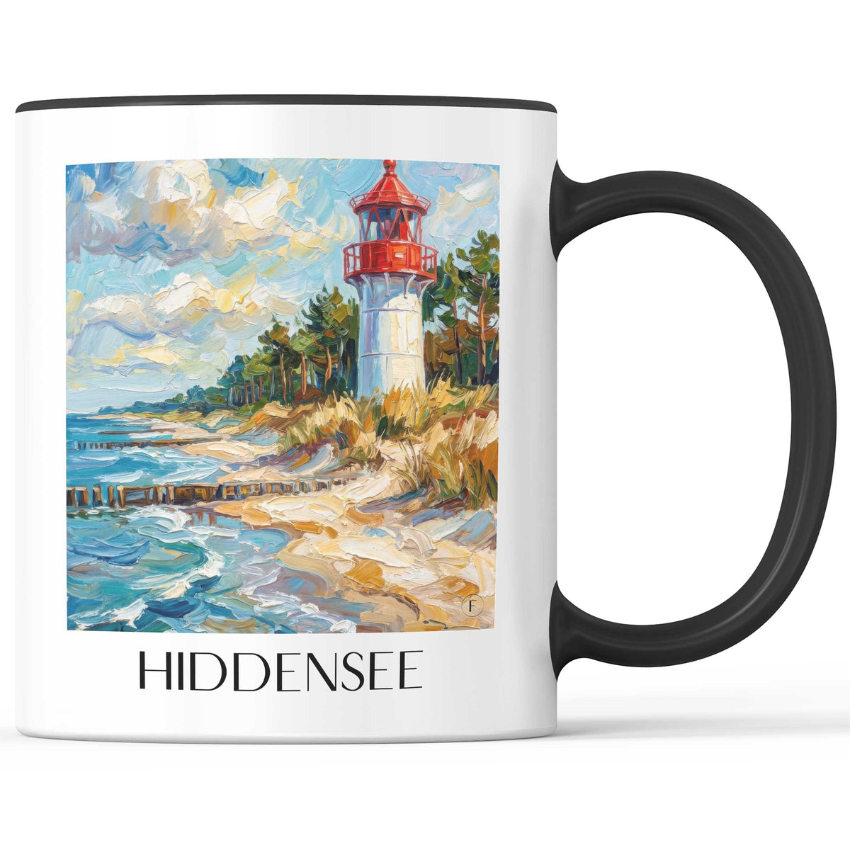 Hiddensee Kaffeebecher - Vorpommern - Deutschland Becher - Kaffeetasse im Ölgemälde Stil - favplace