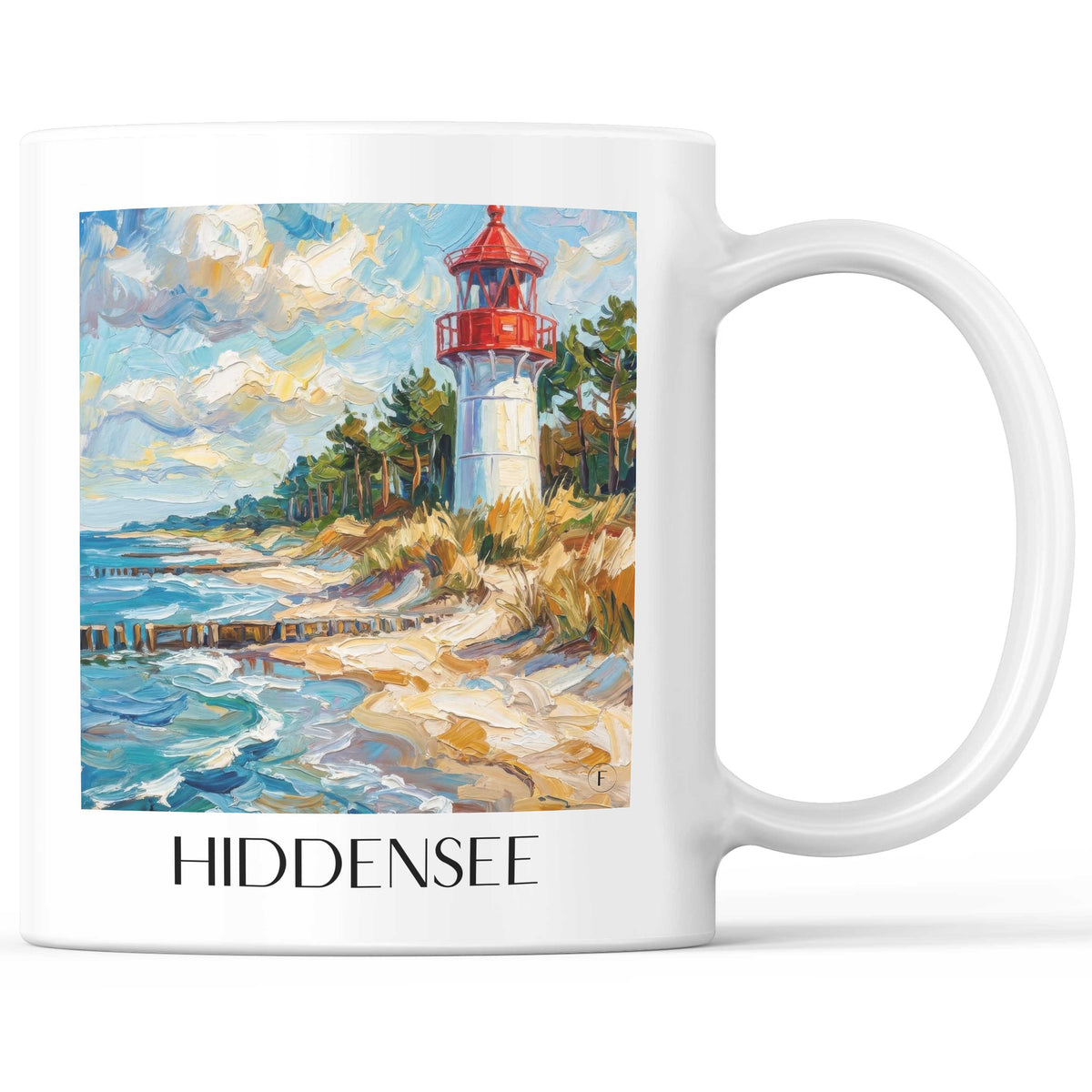 Hiddensee Kaffeebecher - Vorpommern - Deutschland Becher - Kaffeetasse im Ölgemälde Stil - favplace