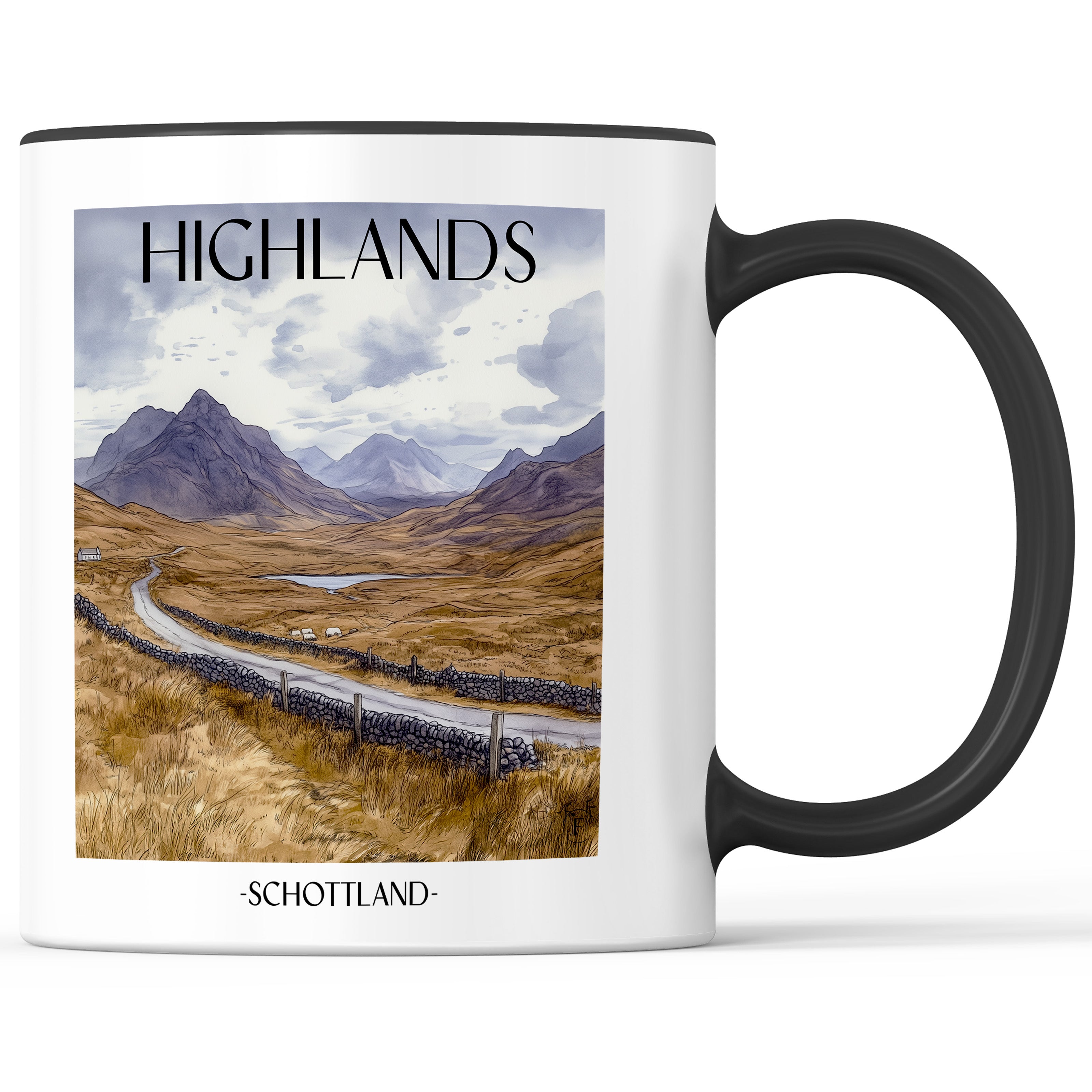 highlands-schottland-einkaufstasche-aquarell