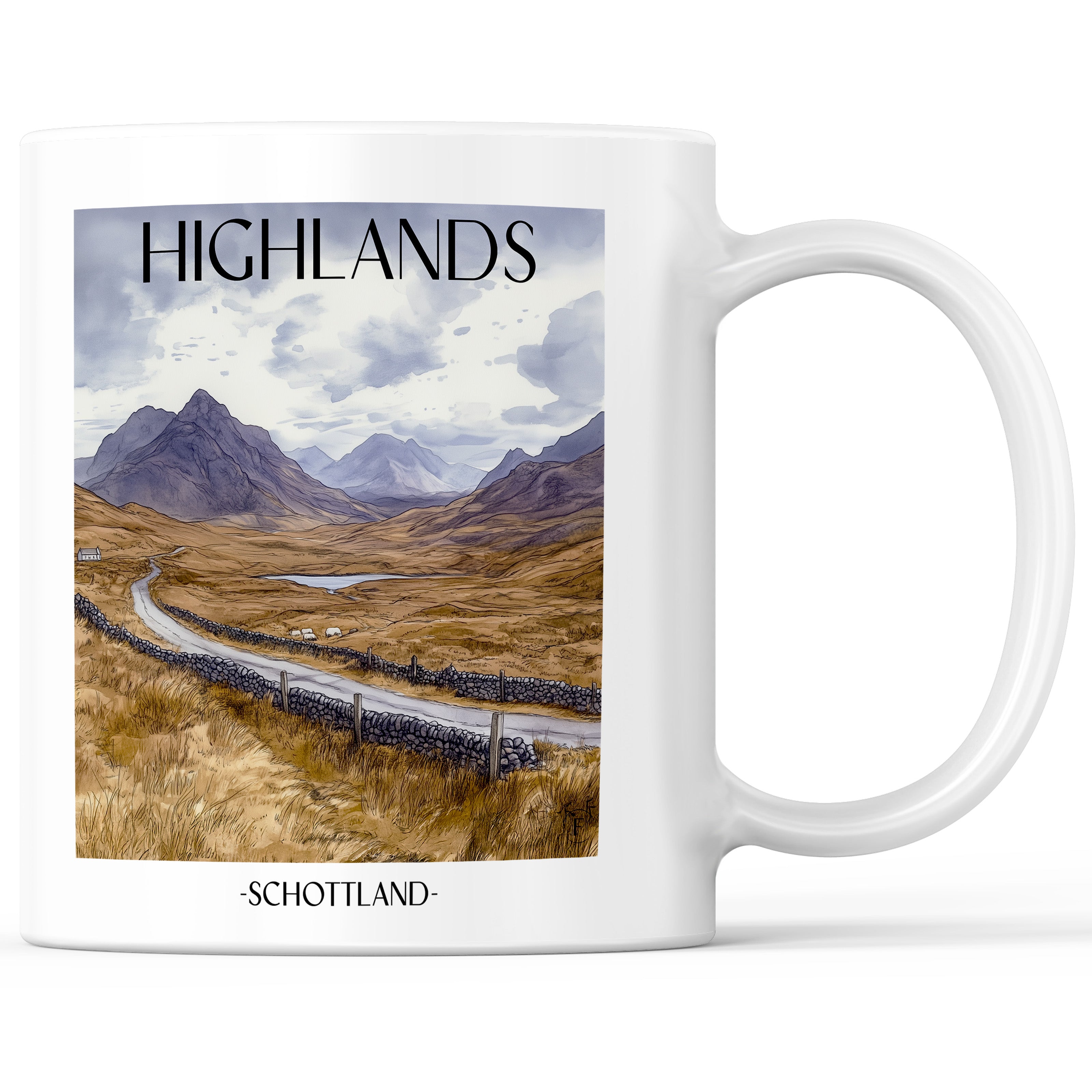 highlands-schottland-einkaufstasche-aquarell