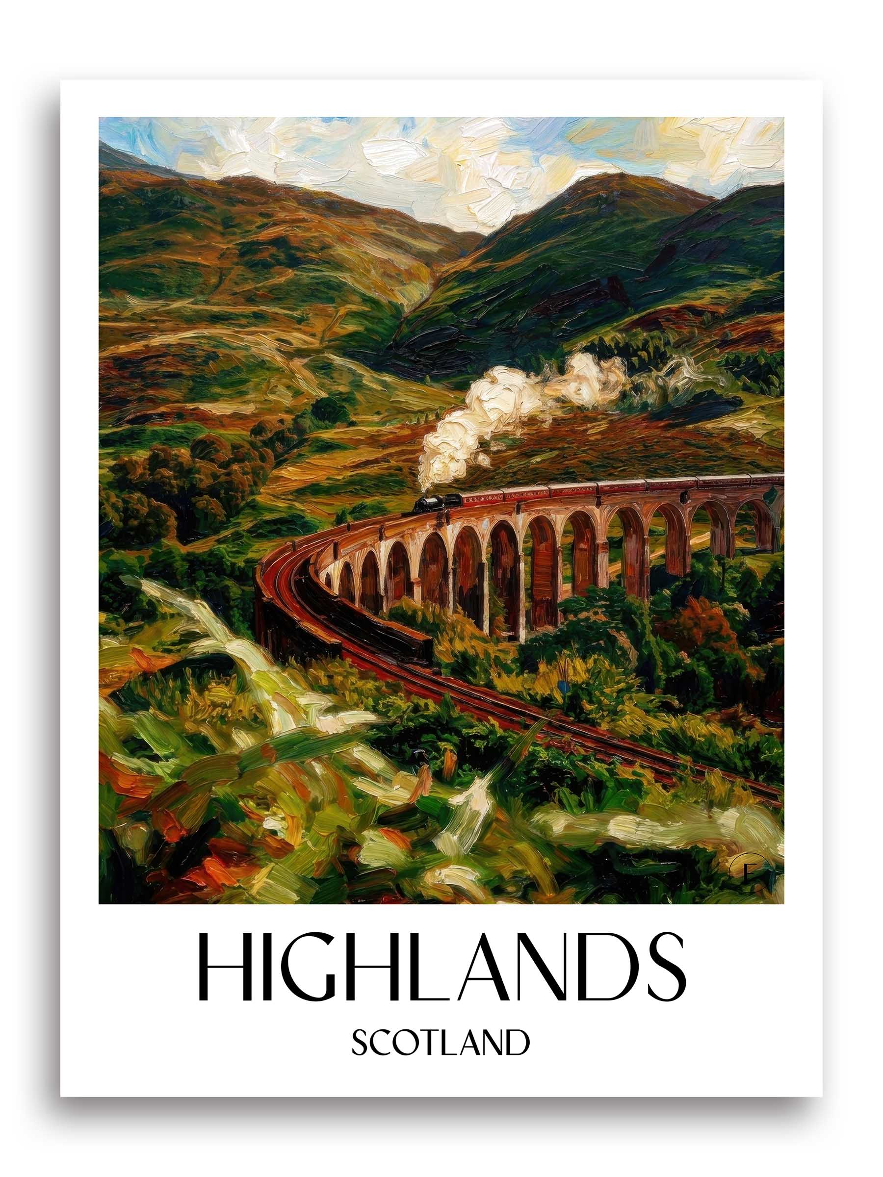 Highlands Poster - Schottland - Schottland Kunstdruck - Ölgemälde von A4 bis A1 - favplace