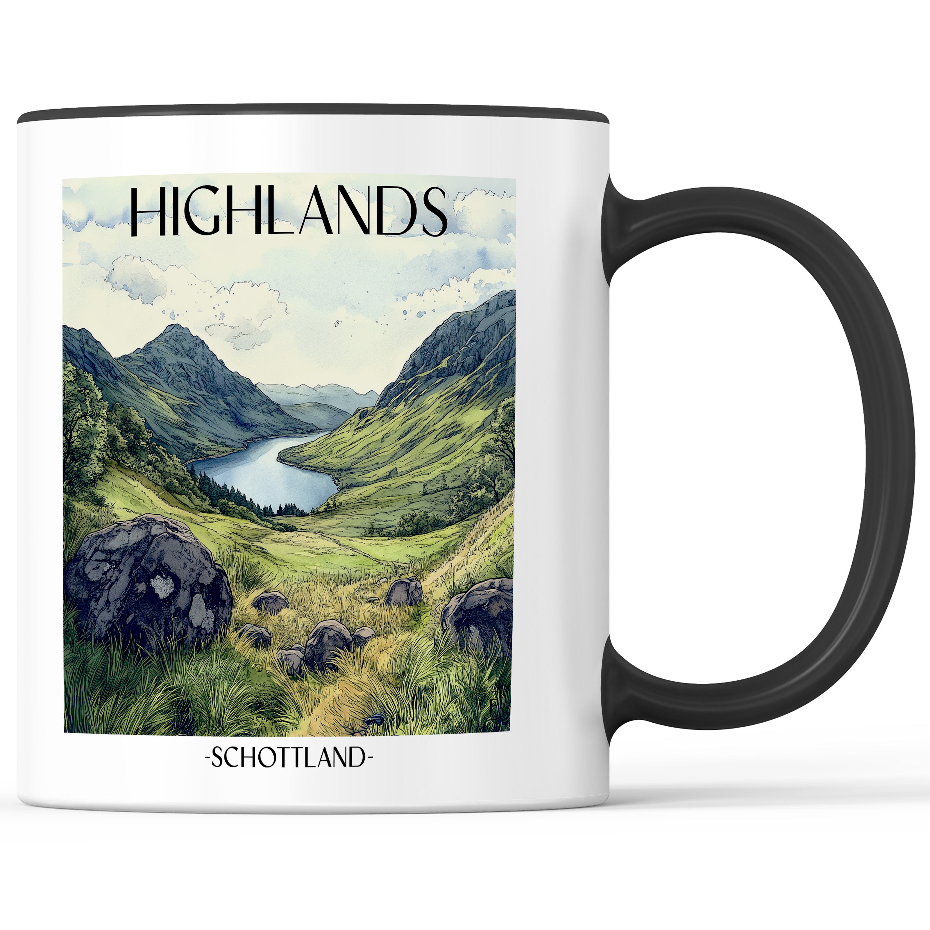highlands-schottland-einkaufstasche-aquarell