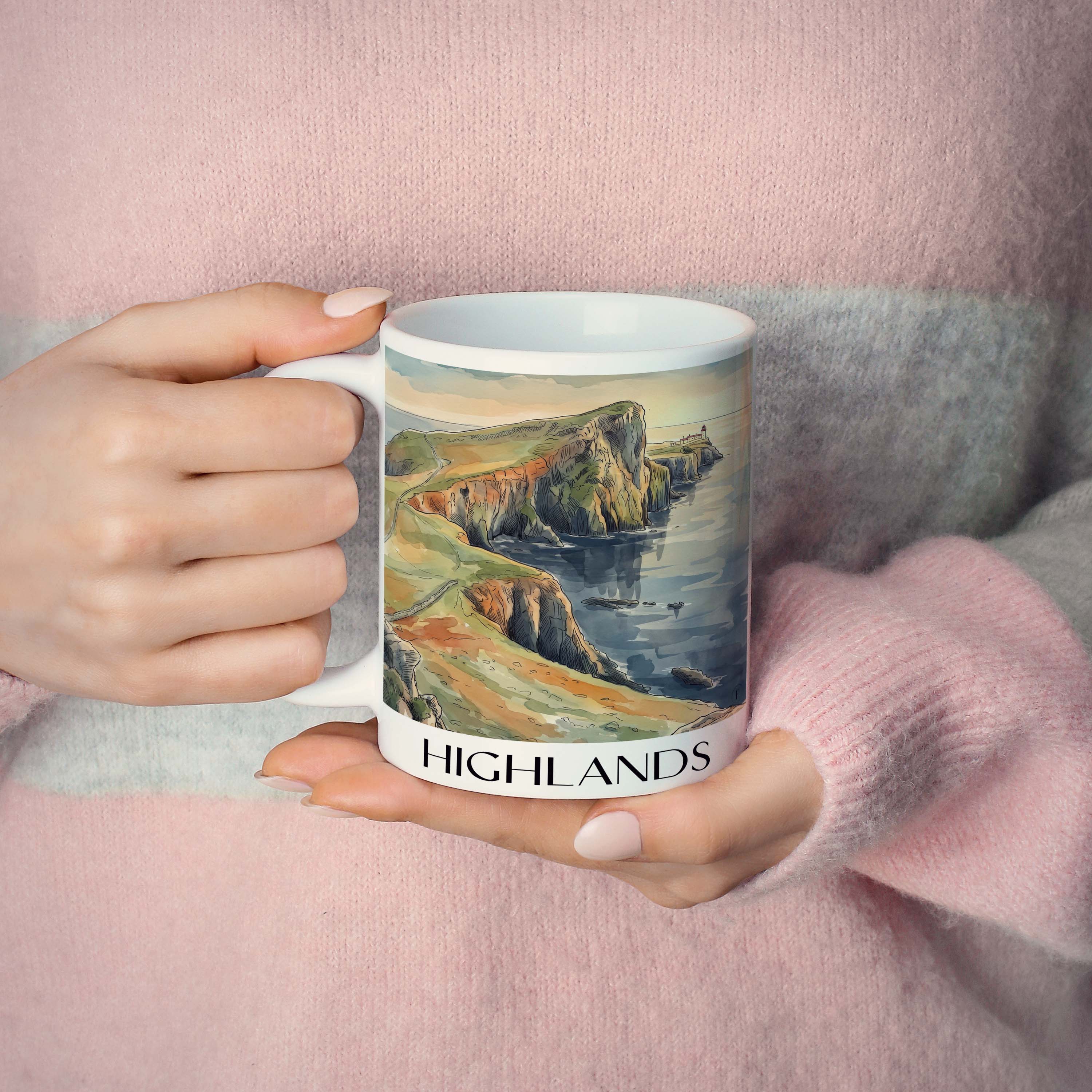highlands-schottland-kaffeebecher-aquarell