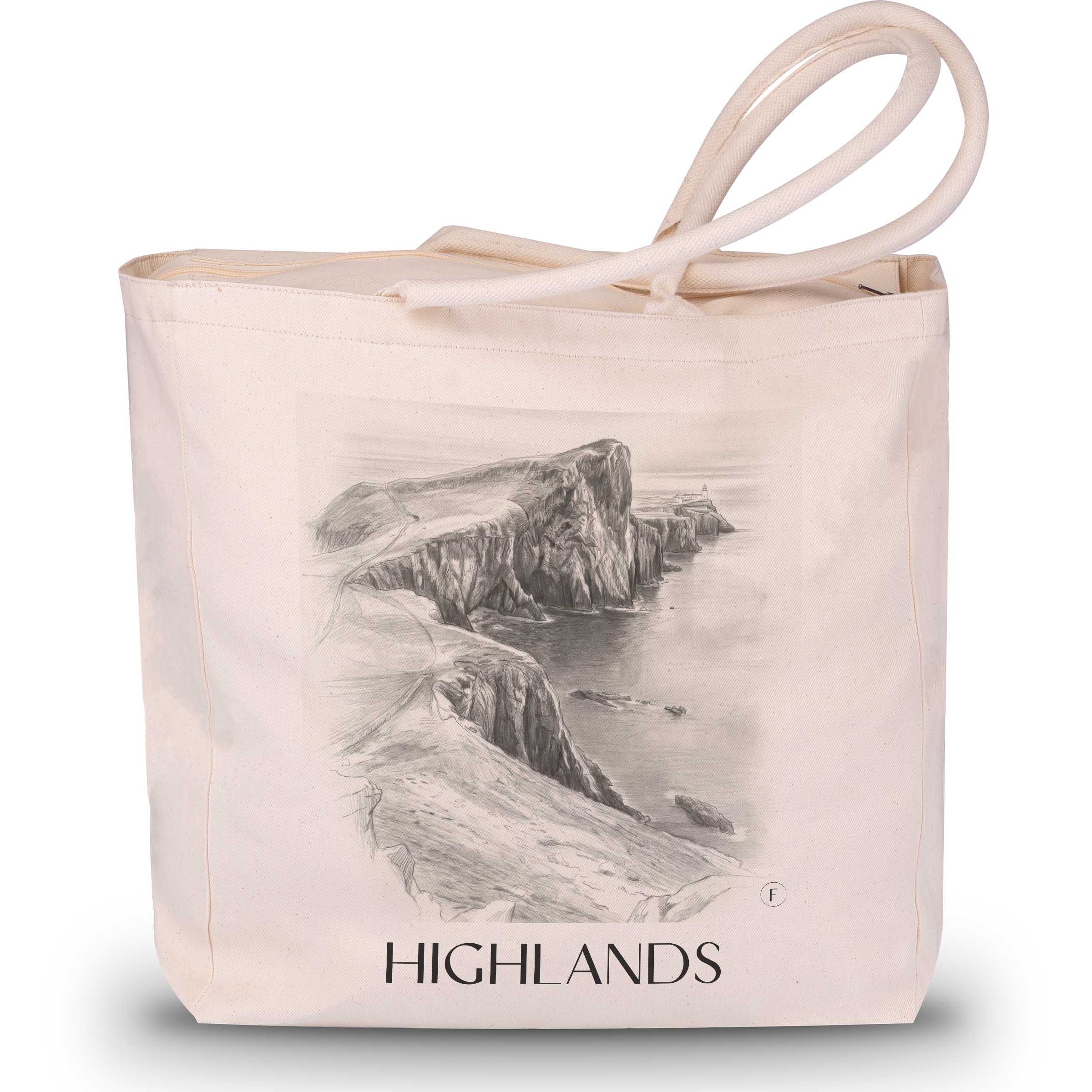 highlands-schottland-einkaufstasche-bleistift-zeichnung-drawing