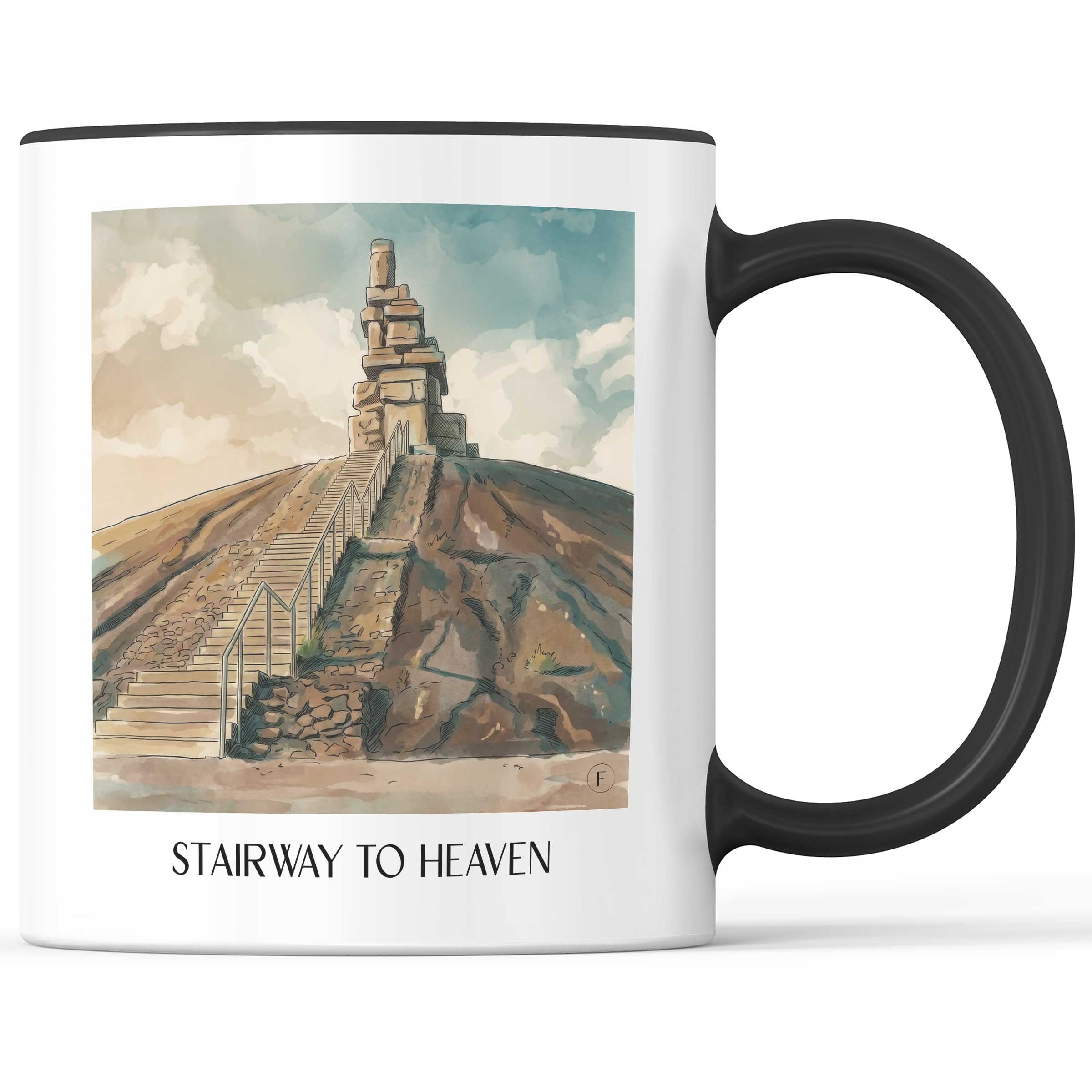 Himmelstreppe Kaffeebecher - Gelsenkirchen - Deutschland Becher - Kaffeetasse im Aquarell Stil - favplace