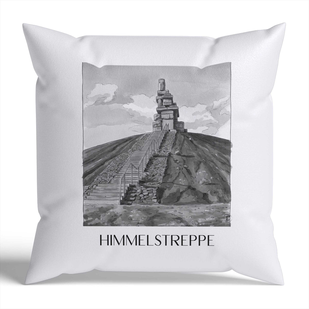himmelstreppe-gelsenkirchen-deutschland-kissenbezug-aquarell-schwarz-weiss