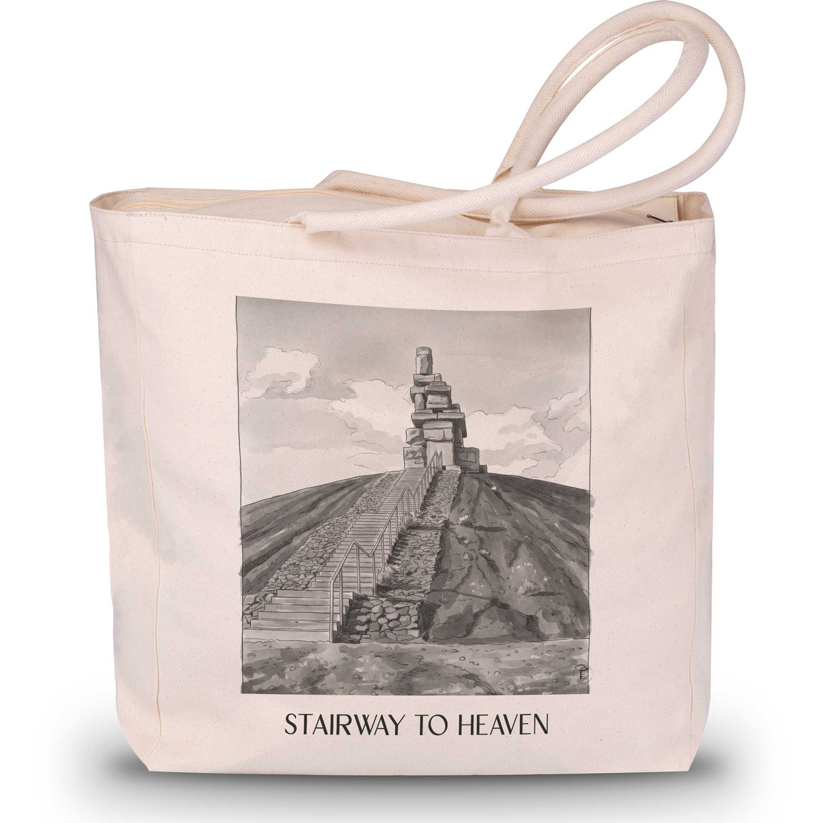Himmelstreppe Shopping Tasche - Gelsenkirchen - Deutschland Tote Bag - Einkaufstasche im Aquarell Schwarz-Weiß Stil - favplace