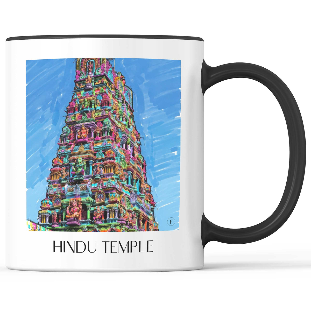 Hindutempel Kaffeebecher - Hamm - Deutschland Becher - Kaffeetasse im Tag Graffiti Stil - favplace