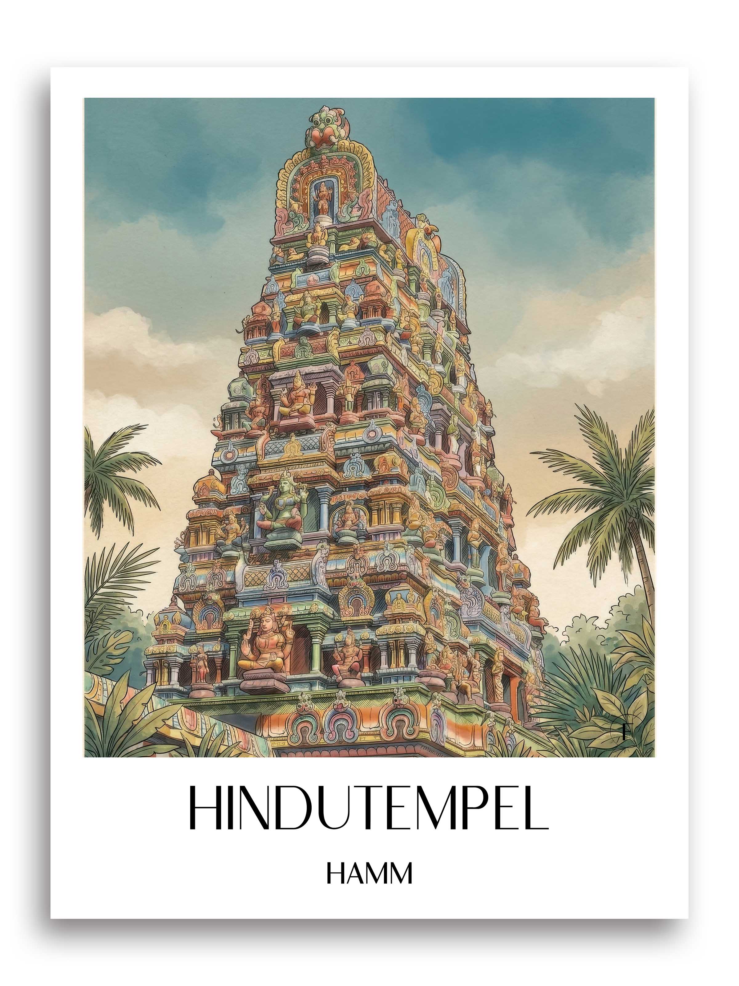 hindutempel-hamm-deutschland-poster-aquarell