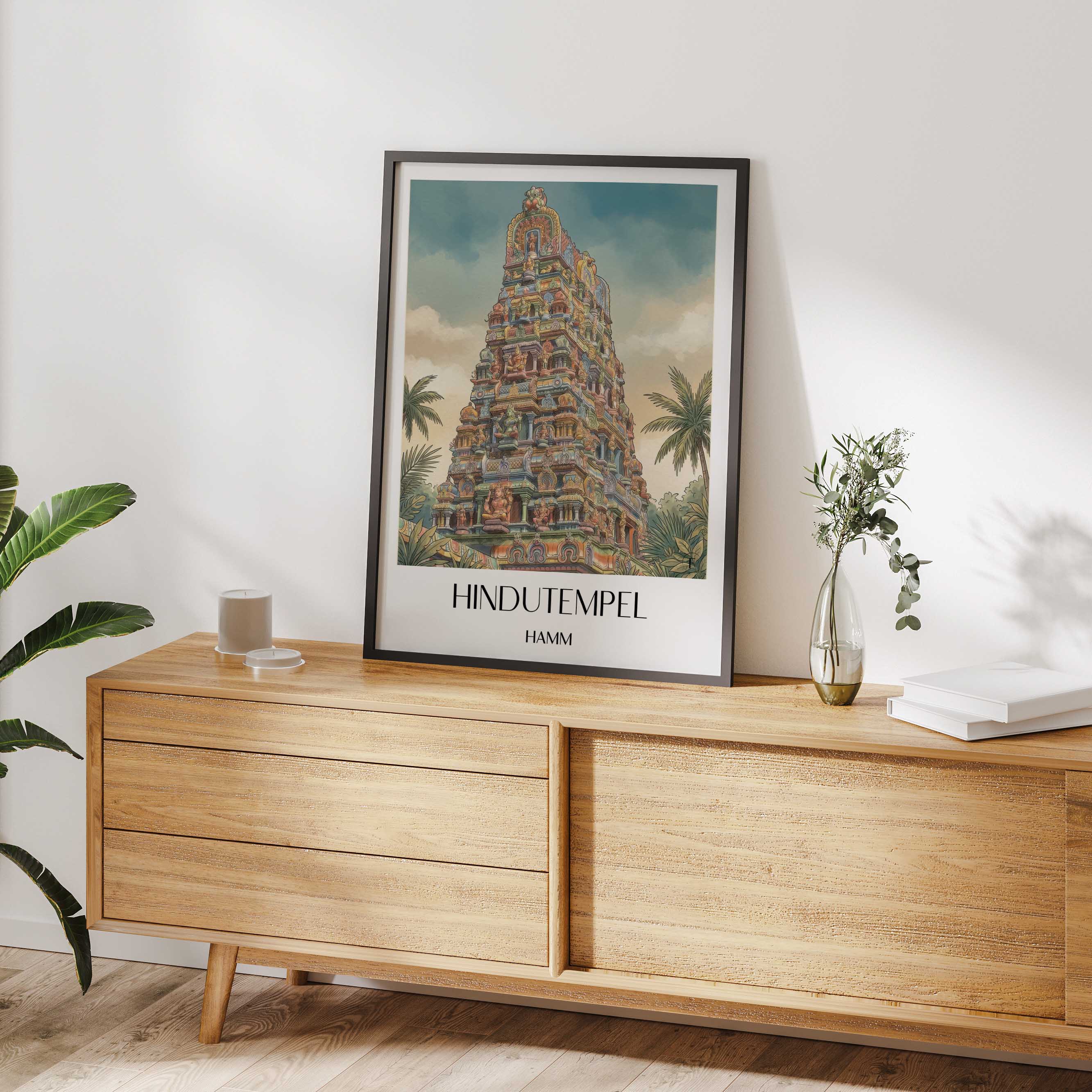 hindutempel-hamm-deutschland-poster-aquarell