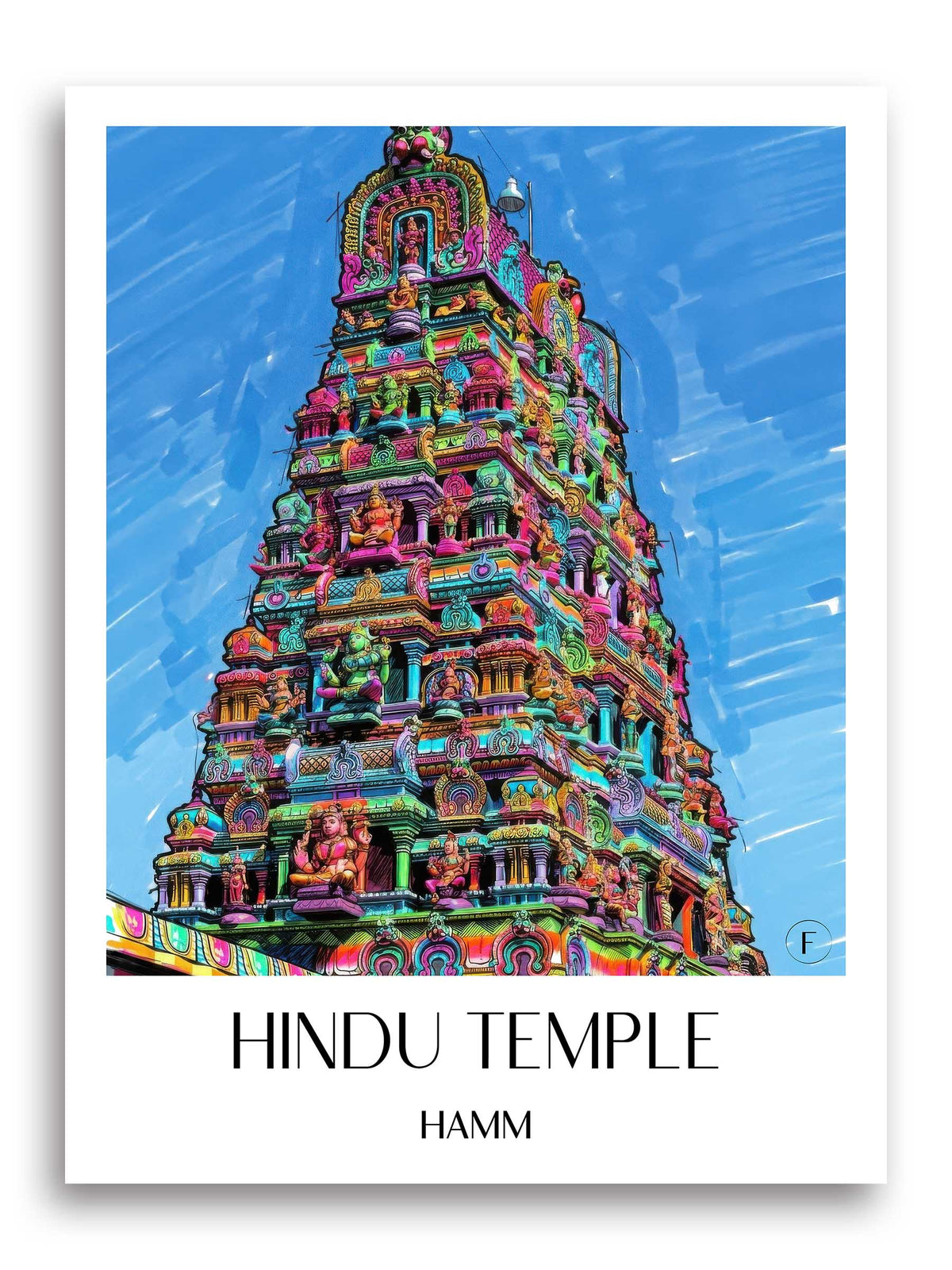 Hindutempel Poster - Hamm - Deutschland Kunstdruck - Tag Graffiti von A4 bis A1 - favplace