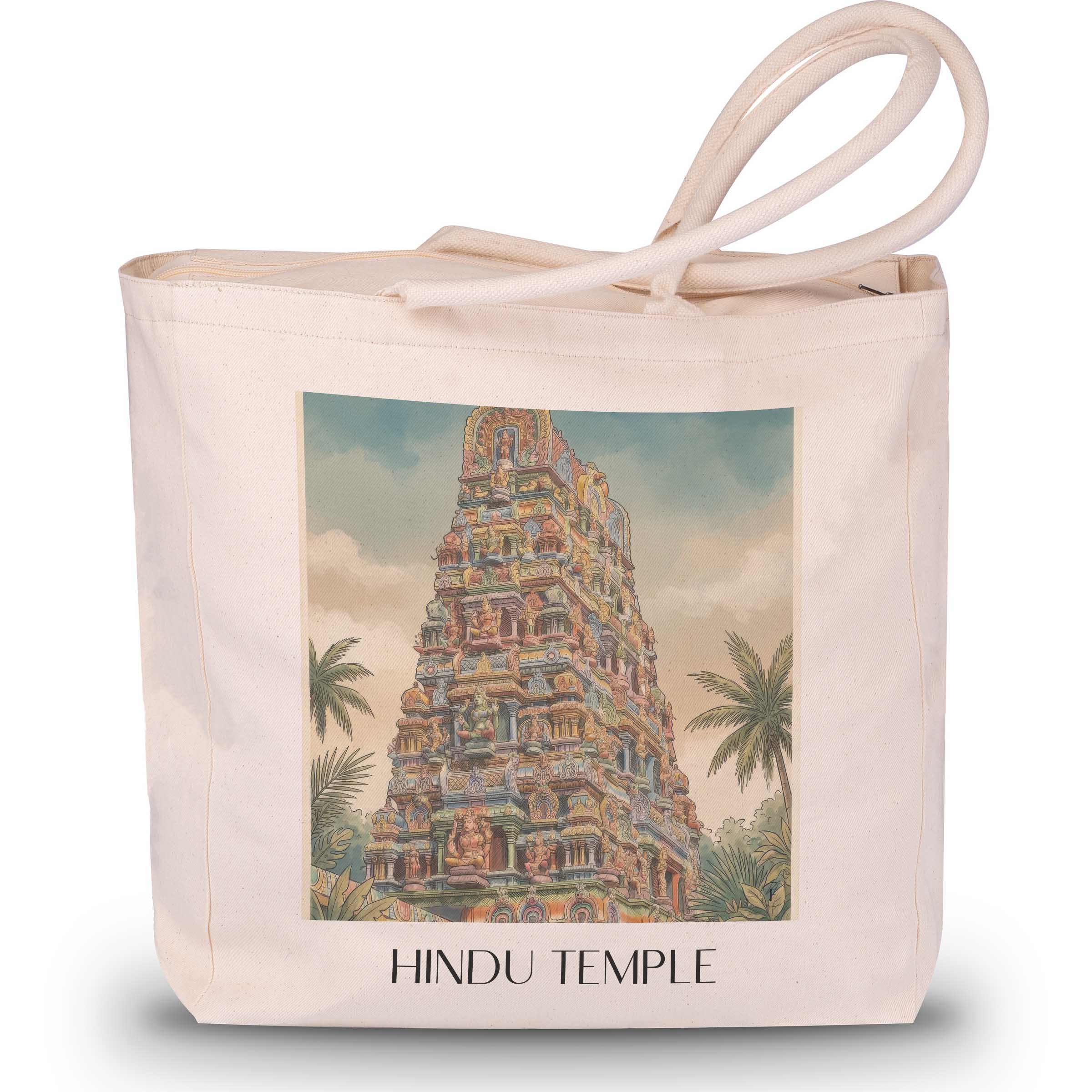 Hindutempel Shopping Tasche - Hamm - Deutschland Tote Bag - Einkaufstasche im Aquarell Stil - favplace