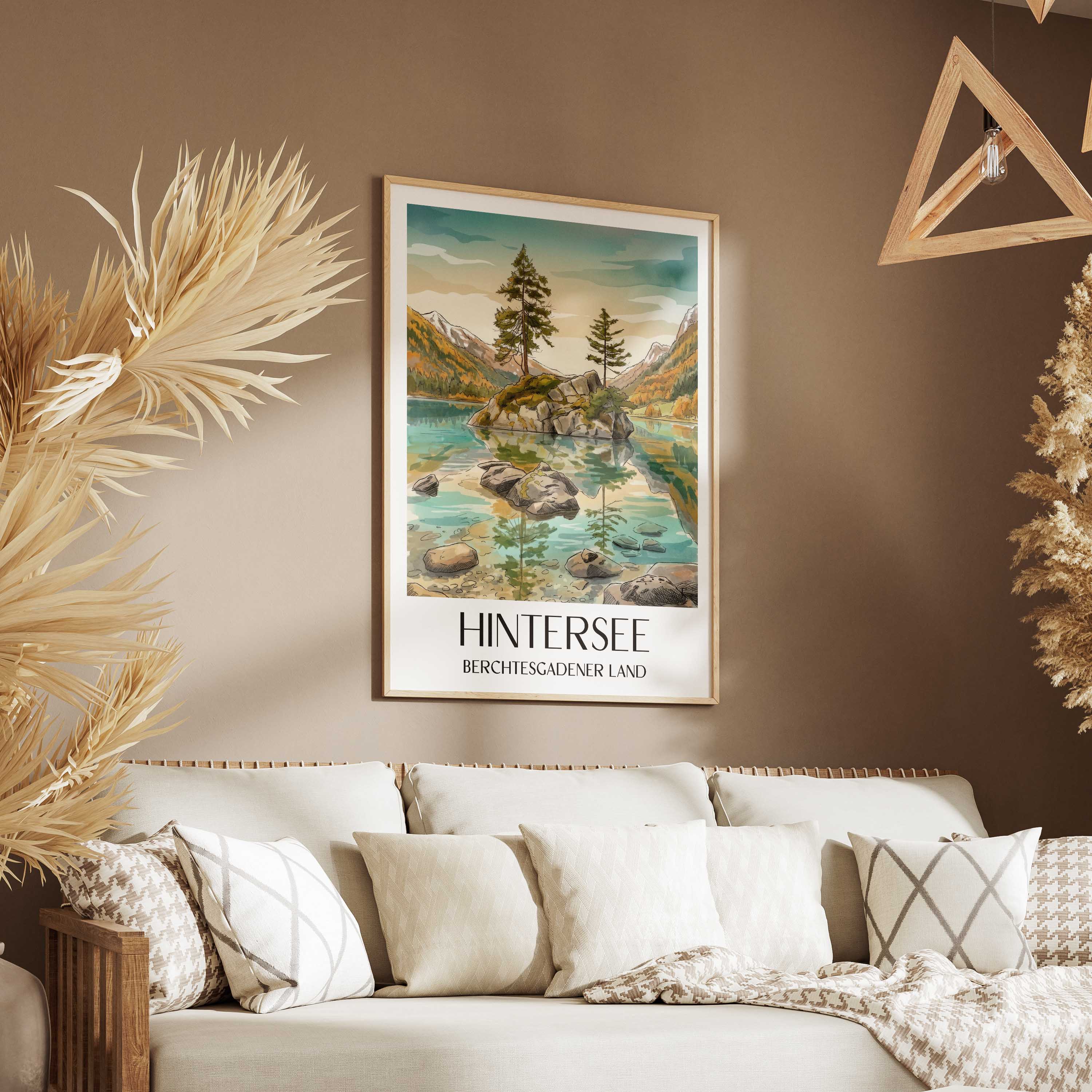 hintersee-berchtesgadener-land-deutschland-poster-aquarell