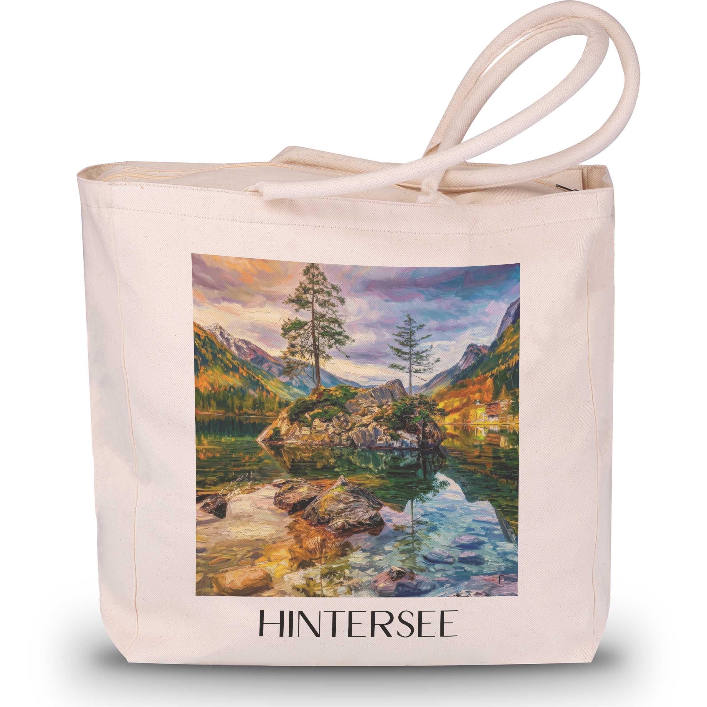hintersee-berchtesgadener-land-deutschland-einkaufstasche-oil-painting-oelgemaelde