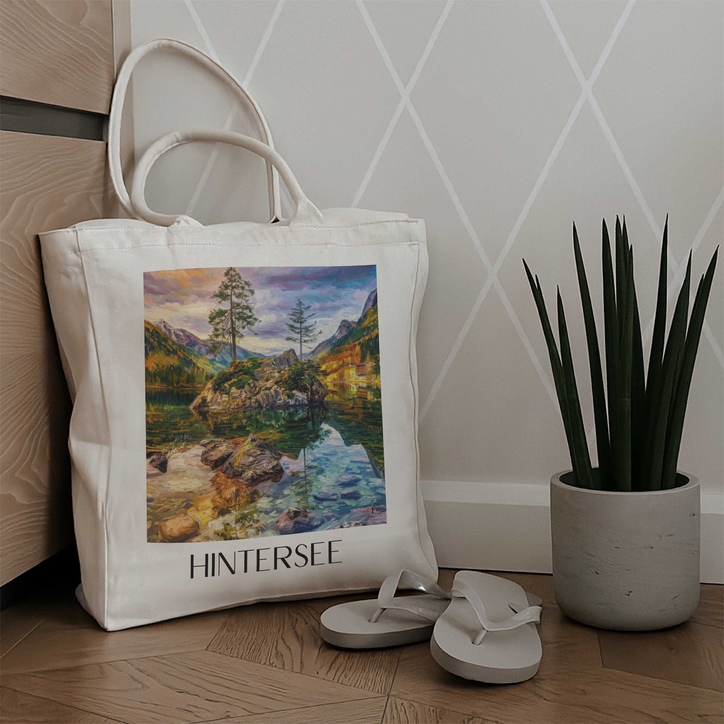 hintersee-berchtesgadener-land-deutschland-einkaufstasche-oil-painting-oelgemaelde